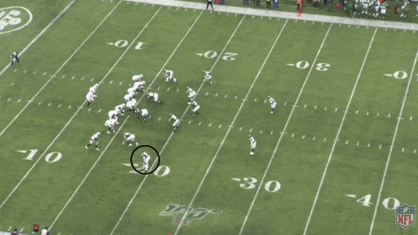 Bless Austin brings down TE in the flat