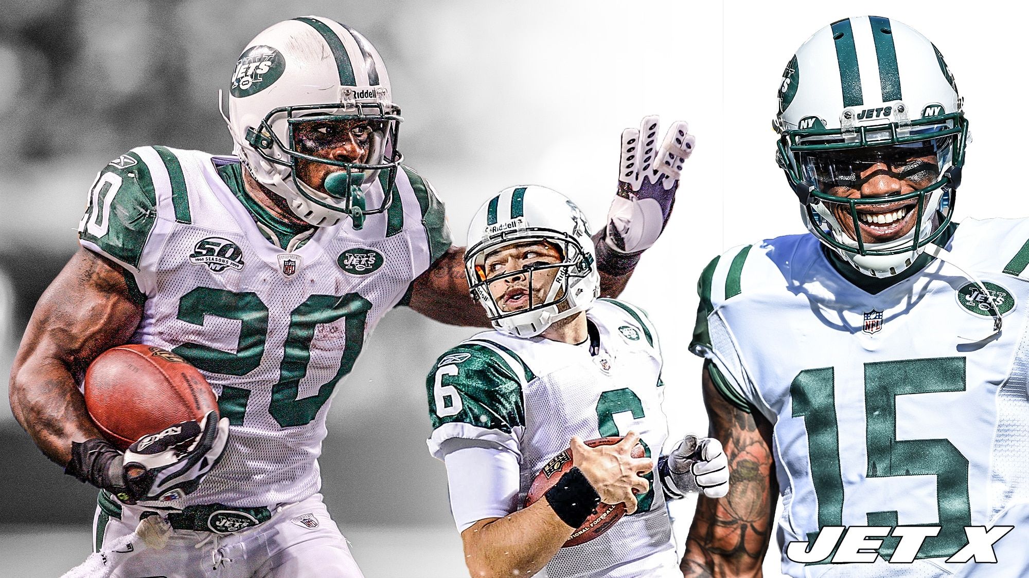 Thomas Jones, Mark Sanchez, Brandon Marshall