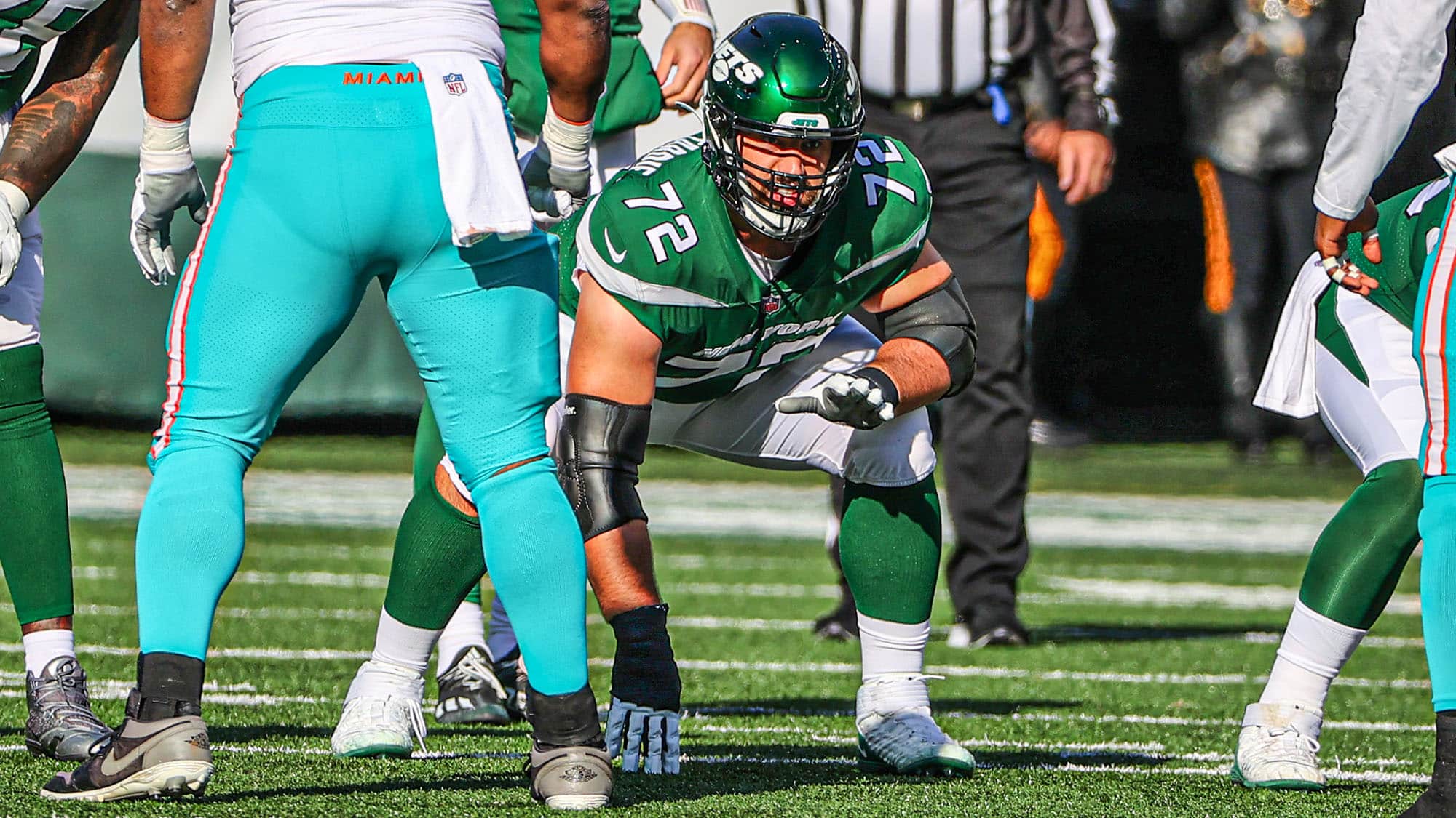 Laurent Duvernay-Tardif, NY Jets, PFF Grade, Stats, Trade
