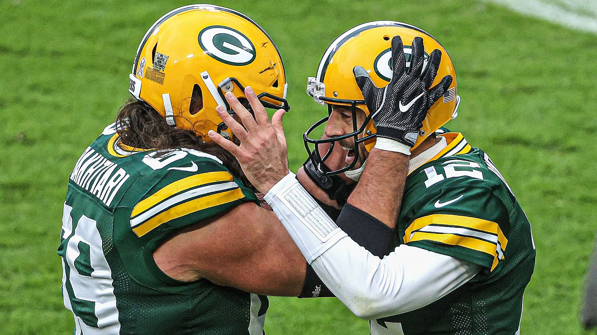 Aaron Rodgers, David Bakhtiari, NY Jets