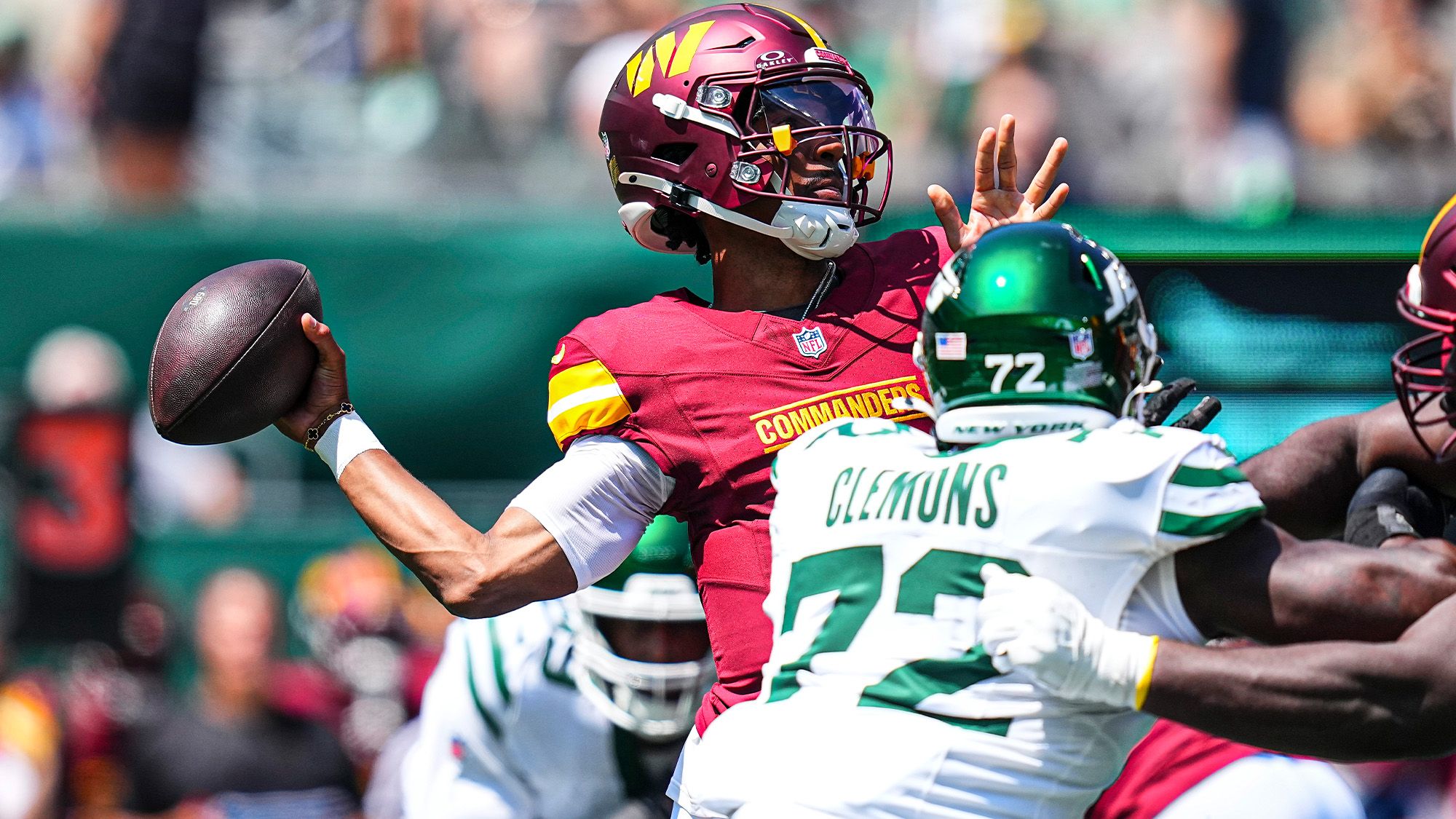 Micheal Clemons, NY Jets DL, Preseason Film, Commanders