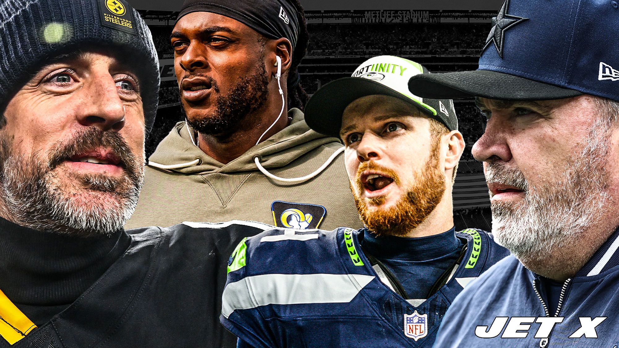 Aaron Rodgers, Davante Adams, Sam Darnold, Mike McCarthy