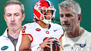 Cade Klubnik, Frank Reich, Darren Mougey, Jet X Graphic