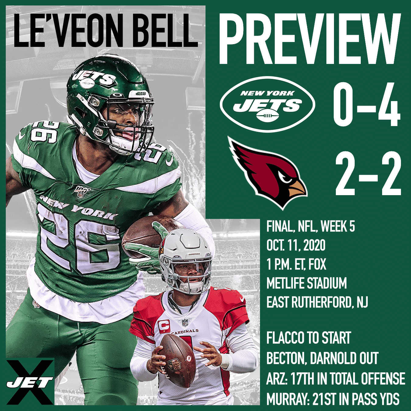 New York Jets, Arizona Cardinals