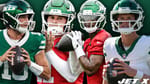 Cade Klubnik, Bailey Zappe, Geno Smith, Brady Cook, New York Jets, Jet X Graphic