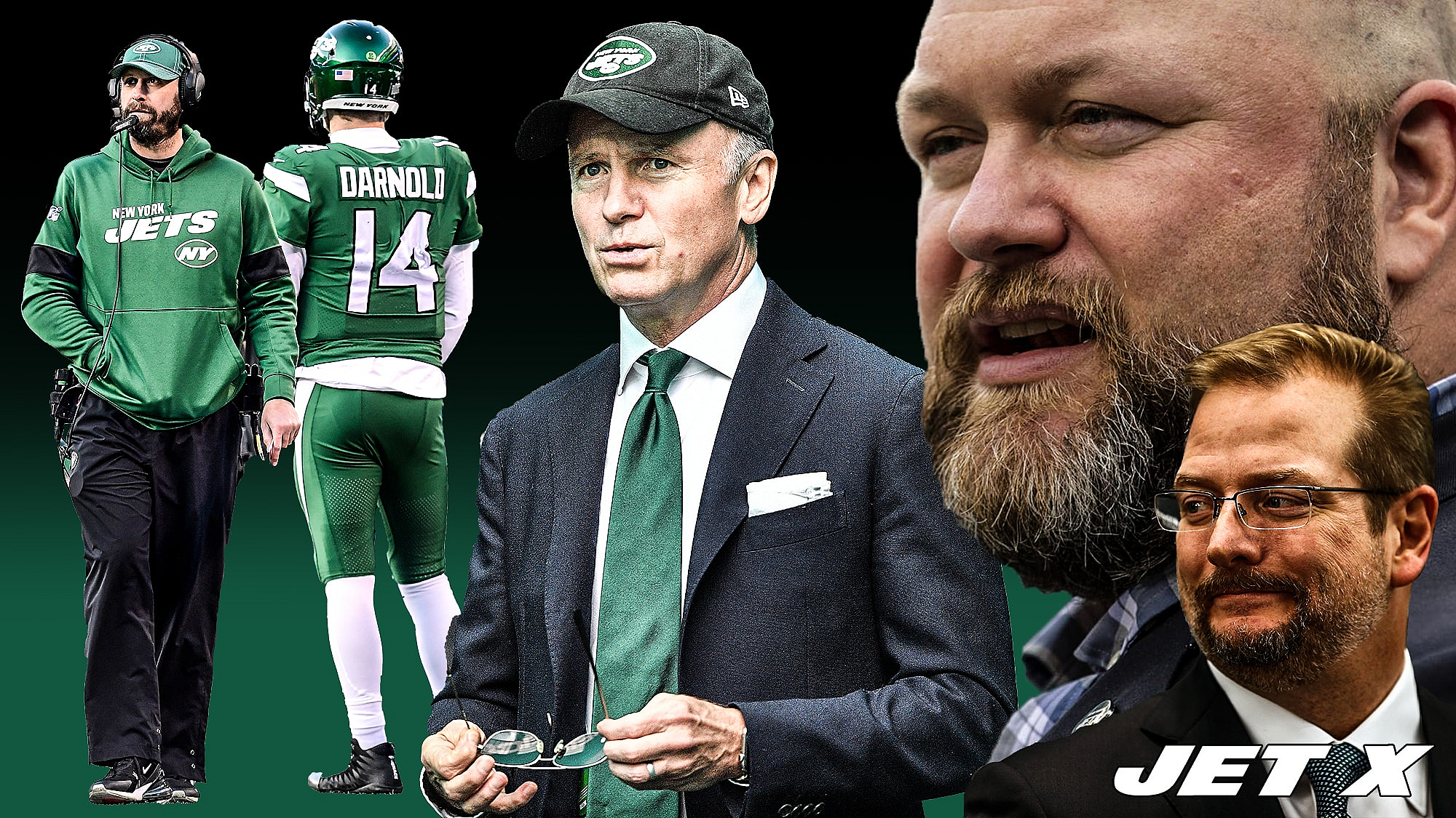 Adam Gase, Sam Darnold, Christopher Johnson, Joe Douglas, Mike Maccagnan