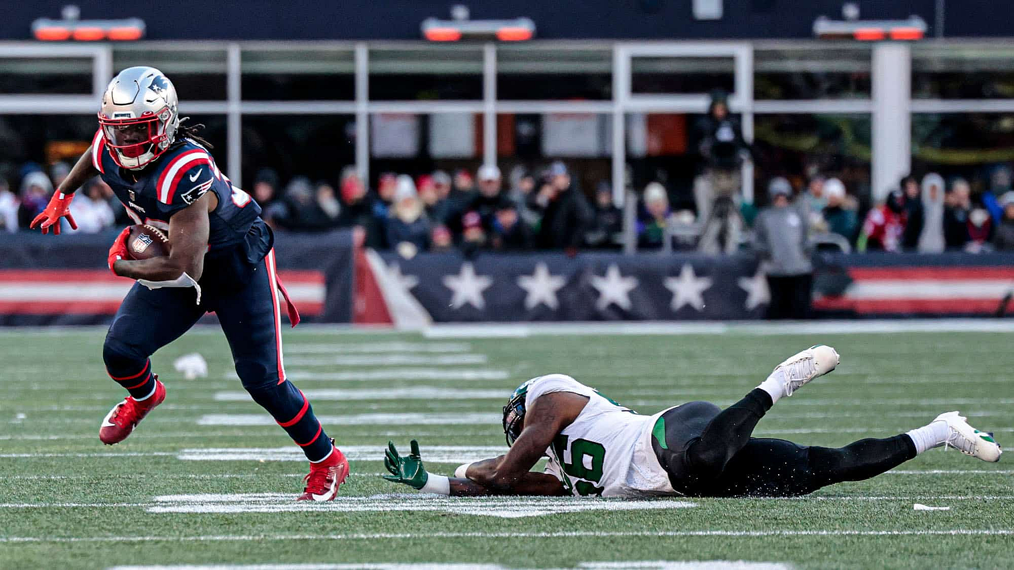 Quincy Williams, NY Jets, Patriots, Missed Tackles, Stats