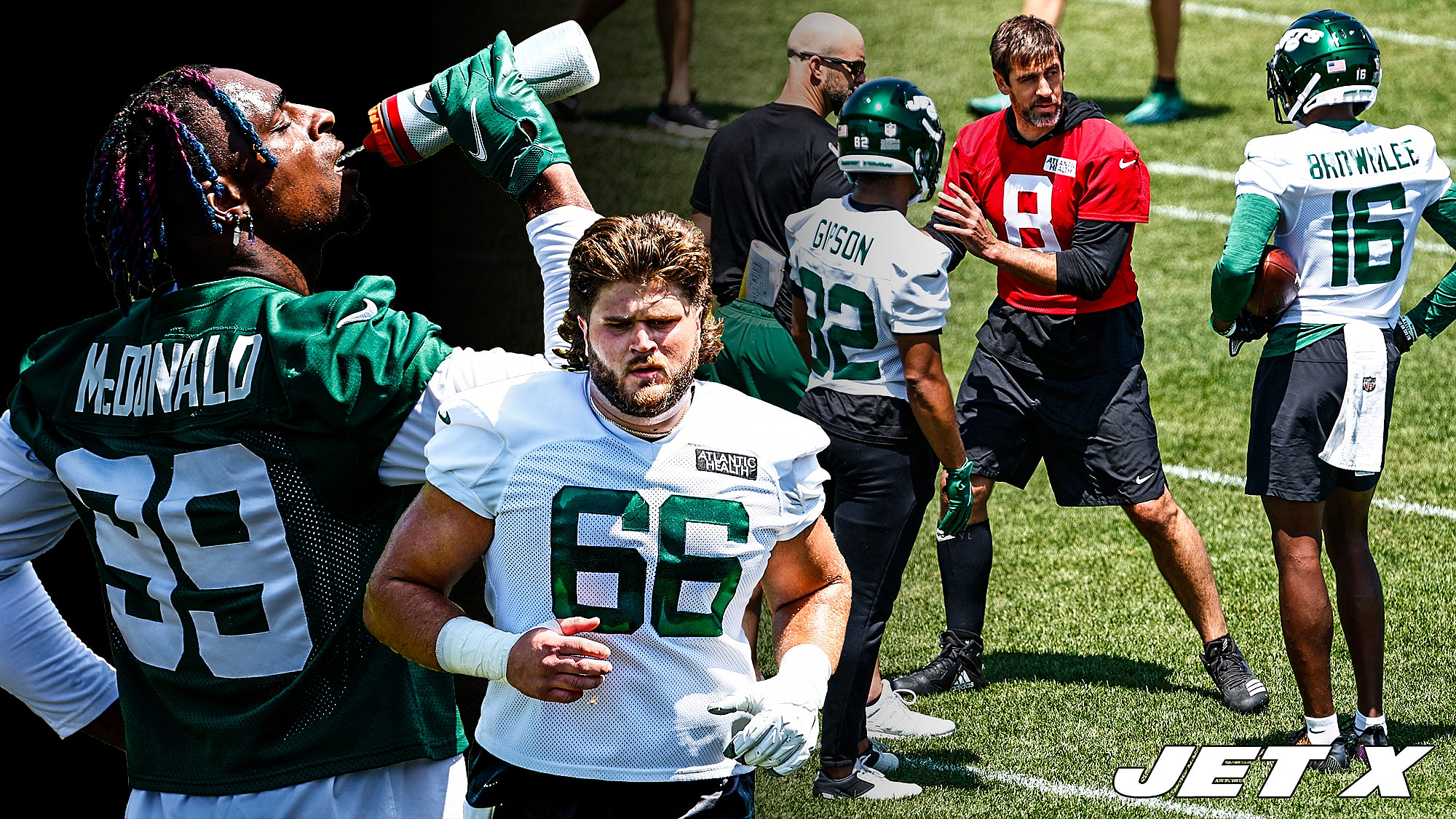 New York Jets OTAs, Aaron Rodgers, Will McDonald, Joe Tippmann