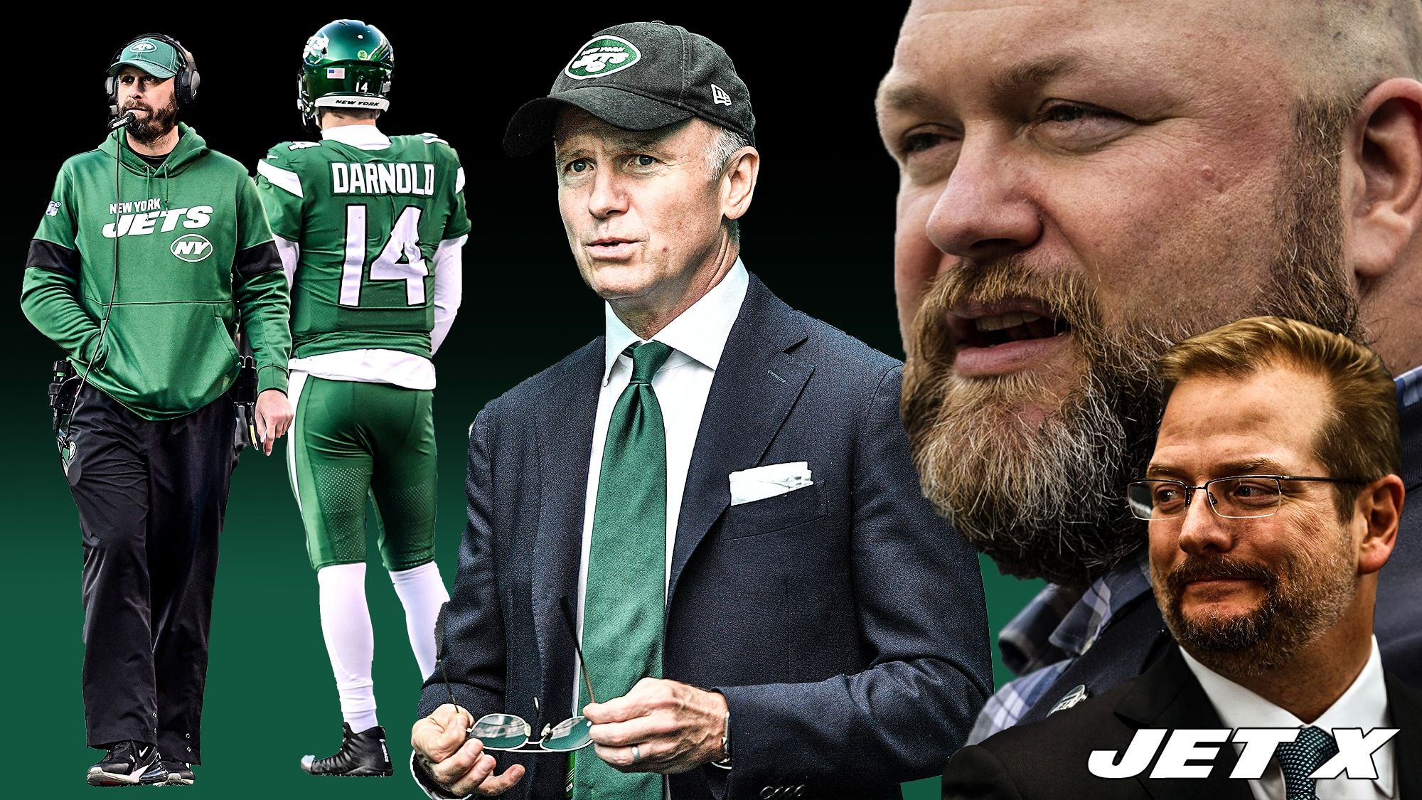 Adam Gase, Sam Darnold, Christopher Johnson, Joe Douglas, Mike Maccagnan
