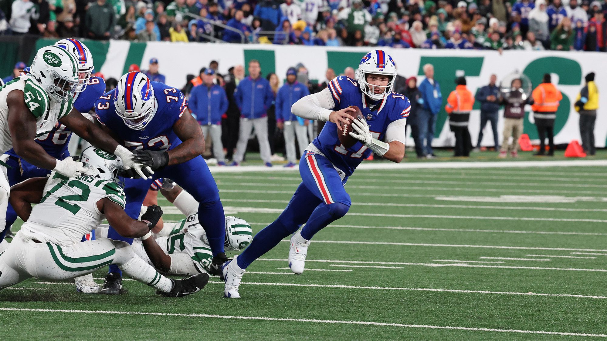 Josh Allen, NY Jets, Bills Fans, Snowballs
