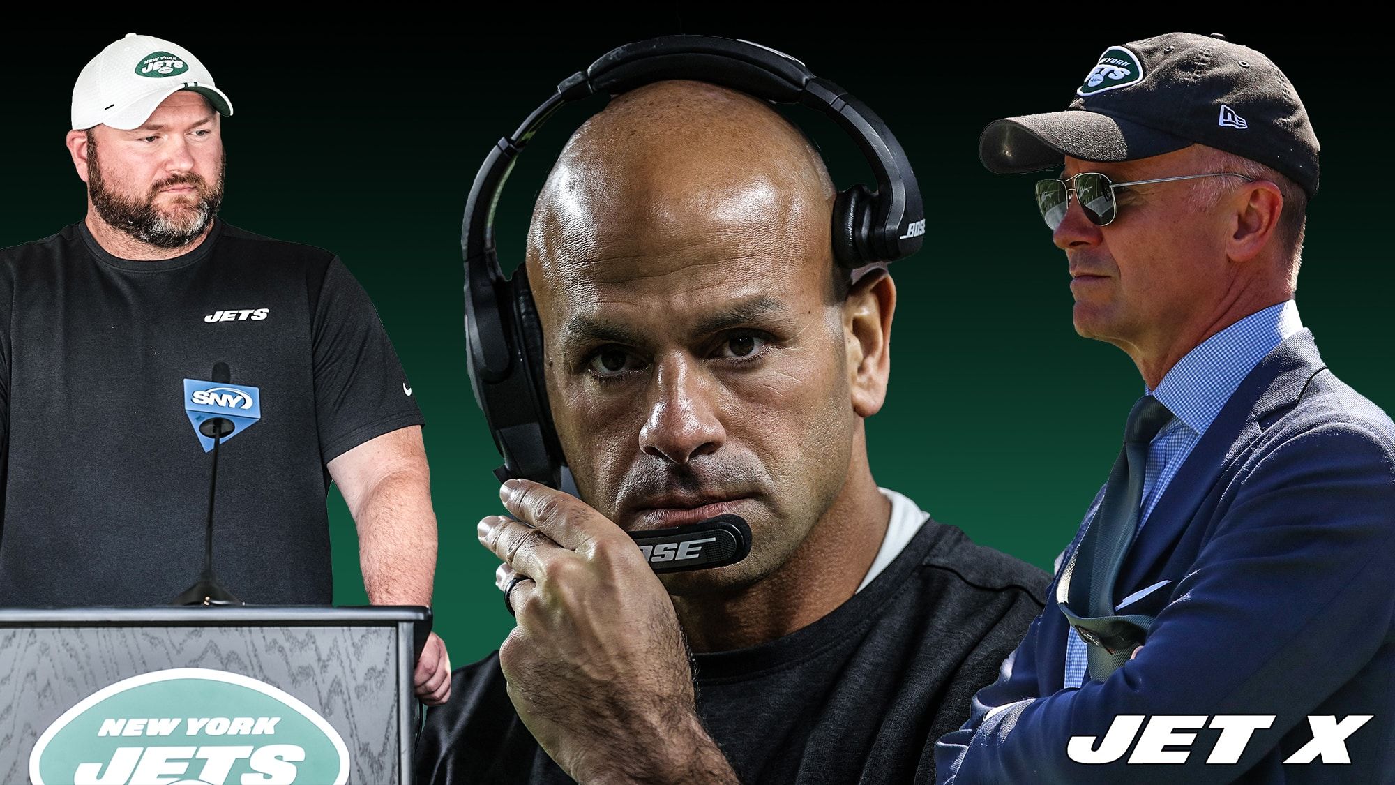 Joe Douglas, Robert Saleh, Christopher Johnson