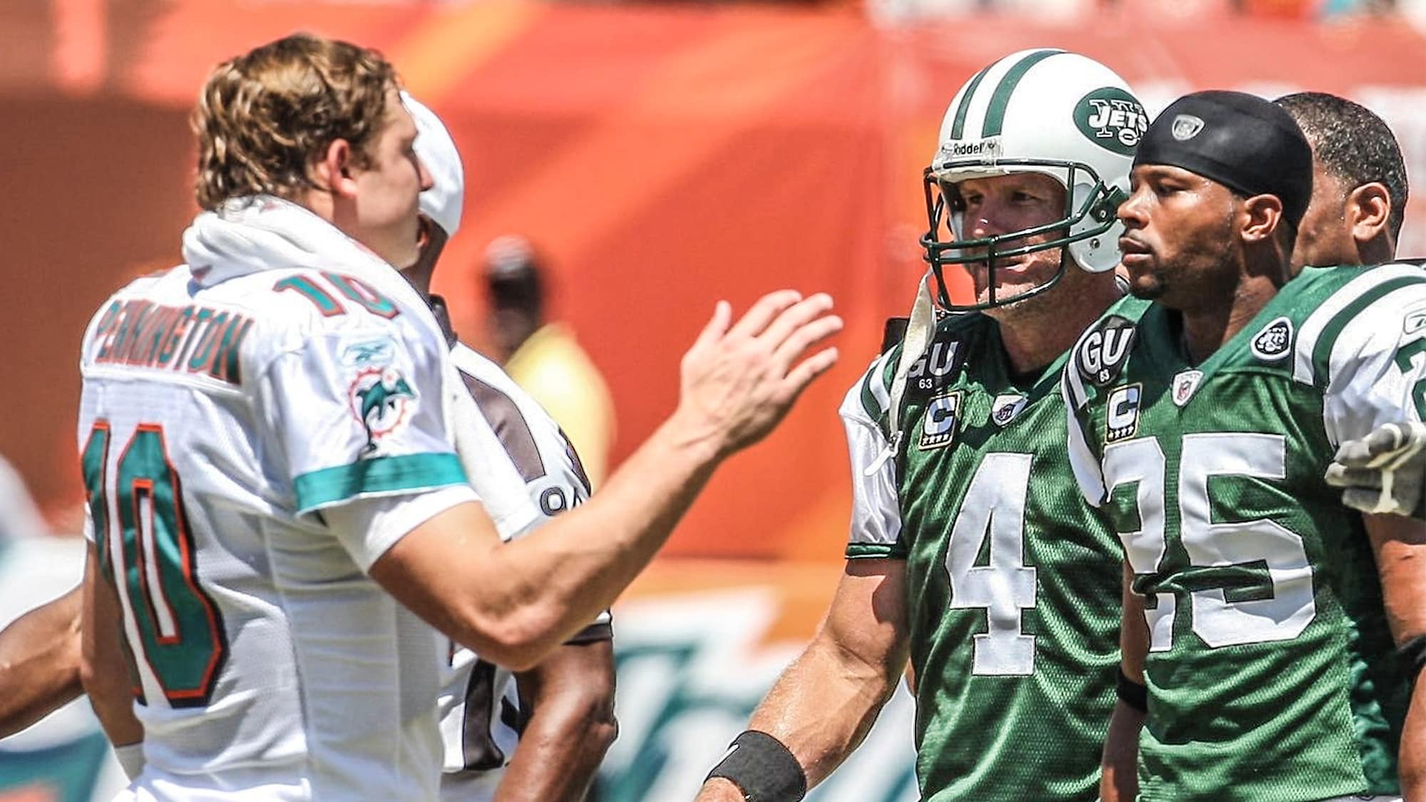 Brett Favre, Kerry Rhodes, and Chad Pennington