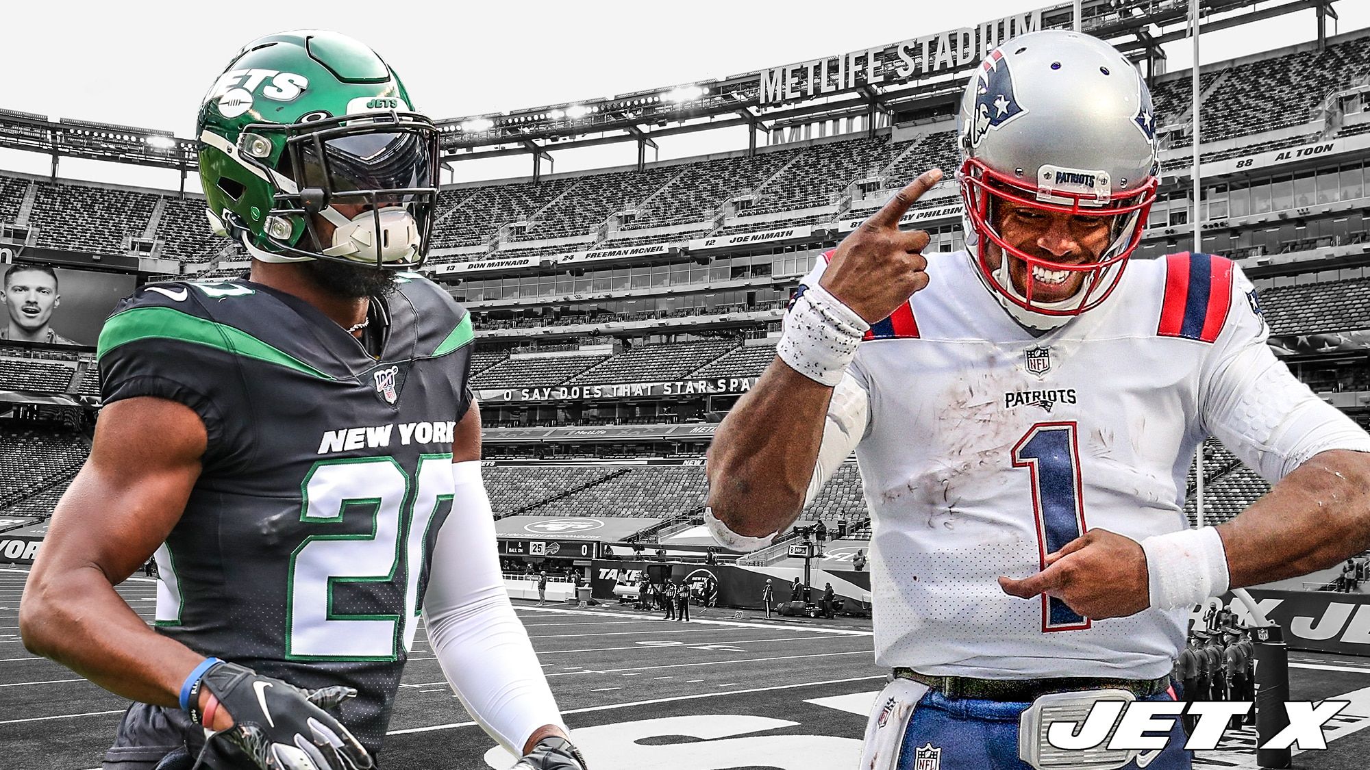 Marcus Maye, Cam Newton, MetLife Stadium