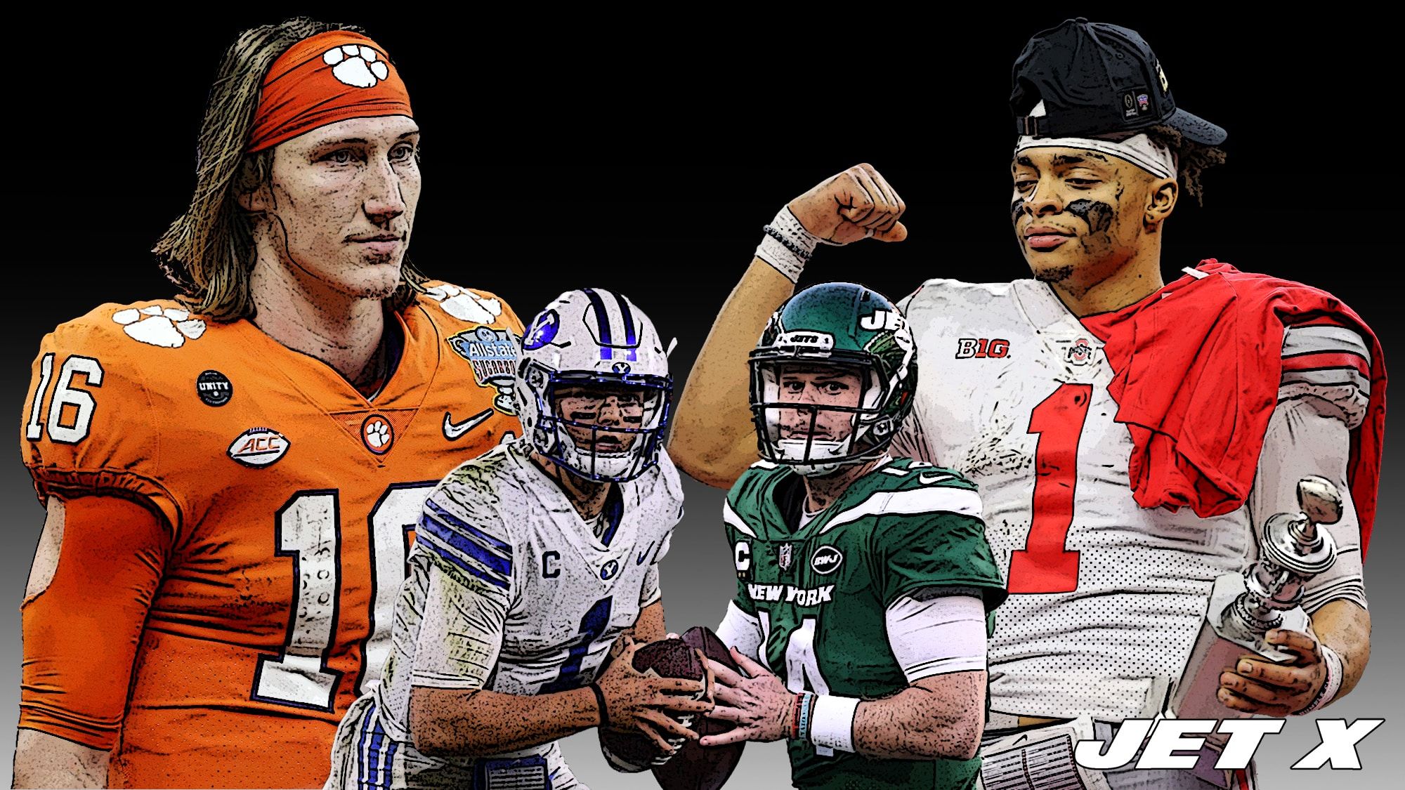 Trevor Lawrence, Zach Wilson, Sam Darnold, Justin Fields