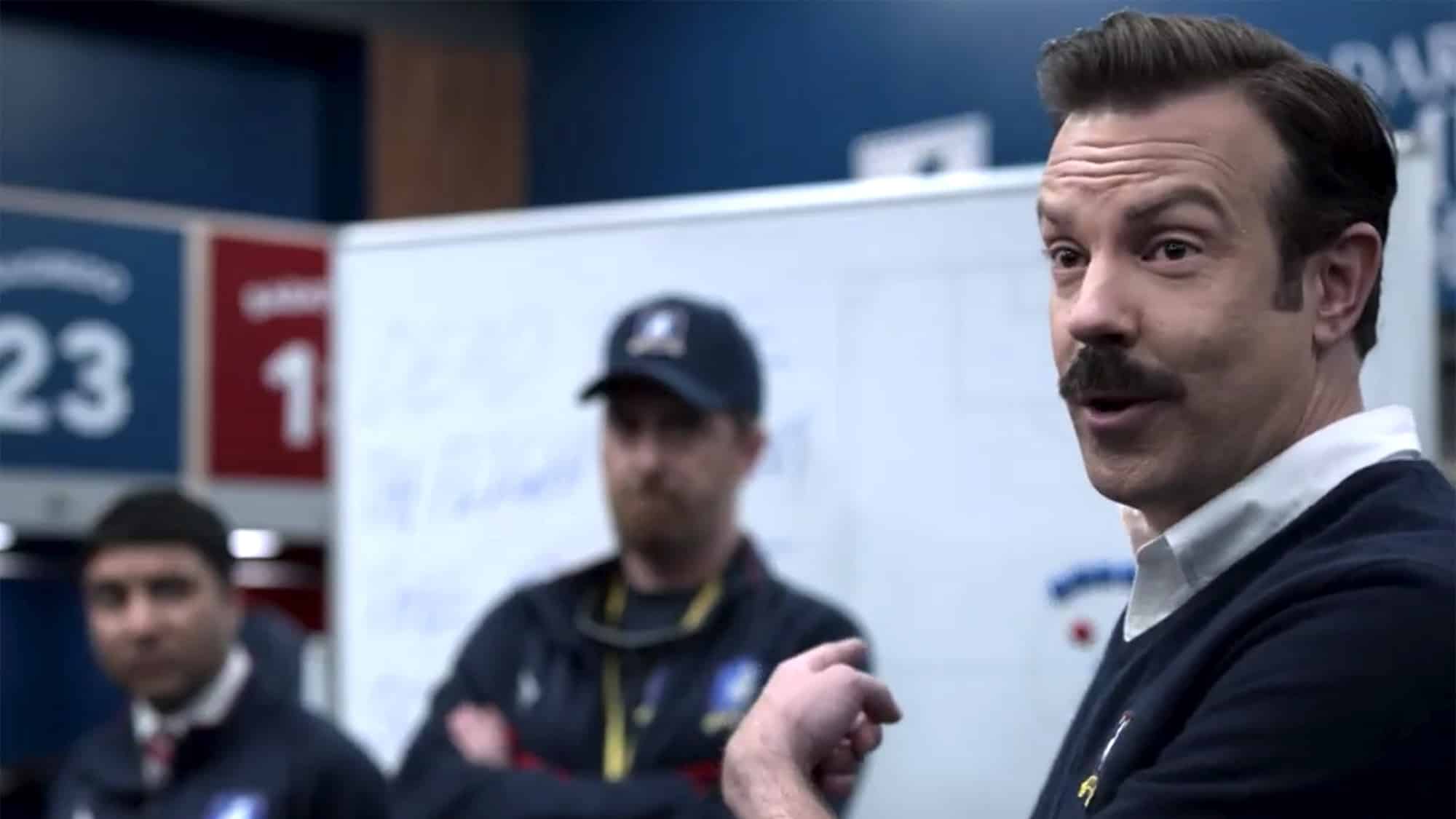 VARIOUS CITIES - APRIL 04: In this screengrab released on April 4, 2021, Jason Sudeikis performs as "Ted Lasso" during the 27th Annual Screen Actors Guild Awards on April 04, 2021.