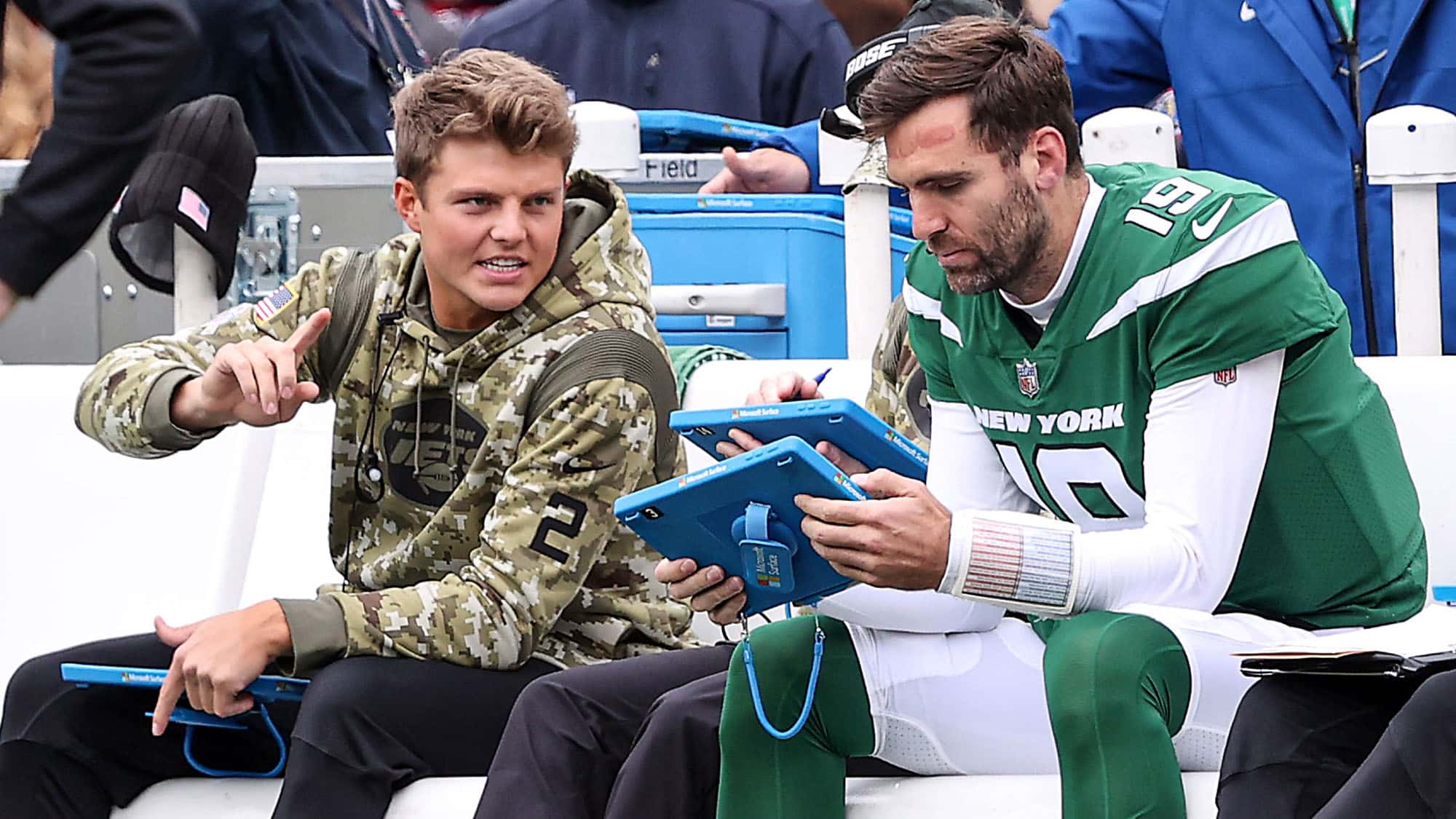 Joe Flacco, Zach Wilson, NY Jets QB