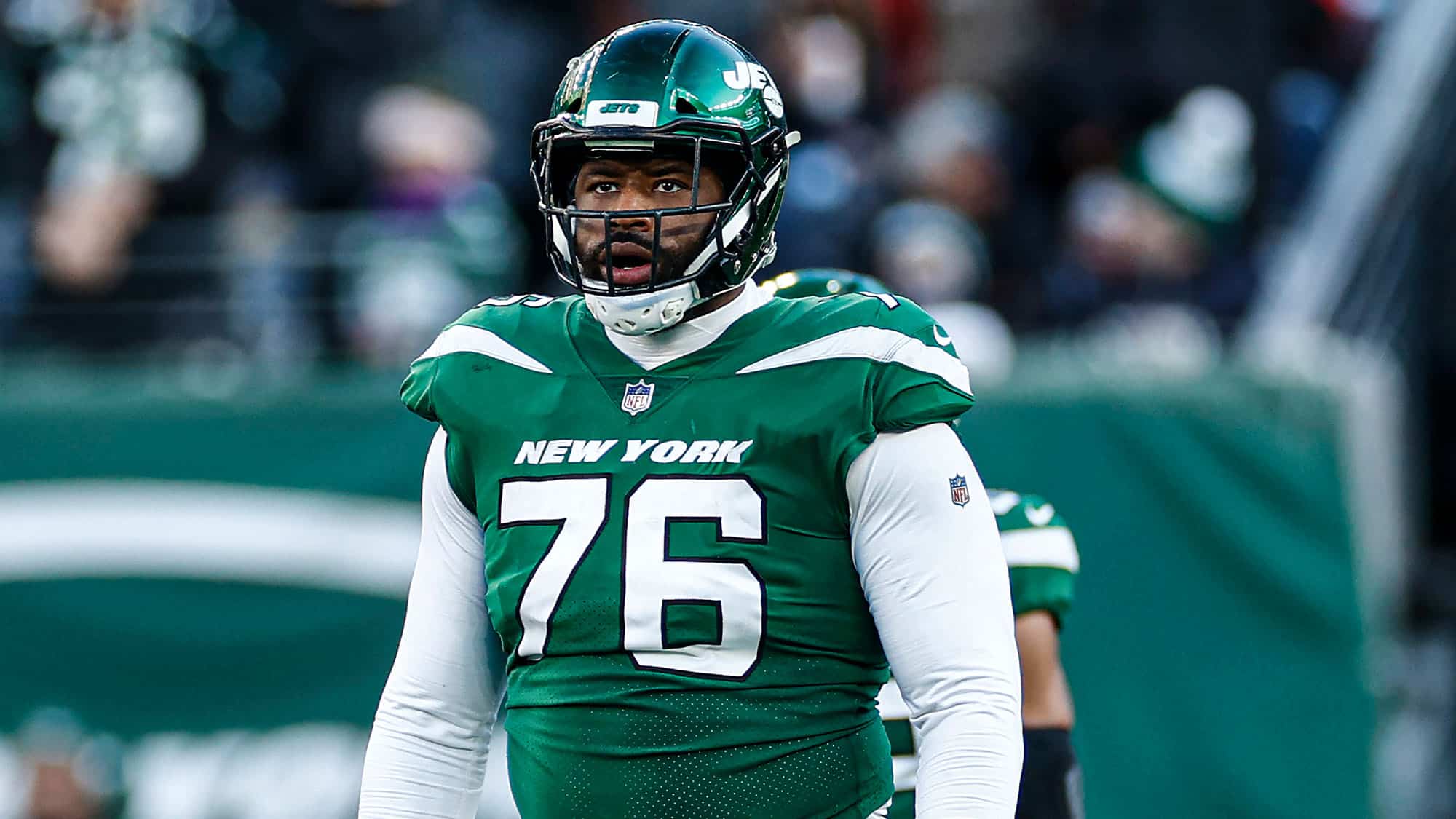 George Fant, New York Jets, PFF Grade, Trade, Contract