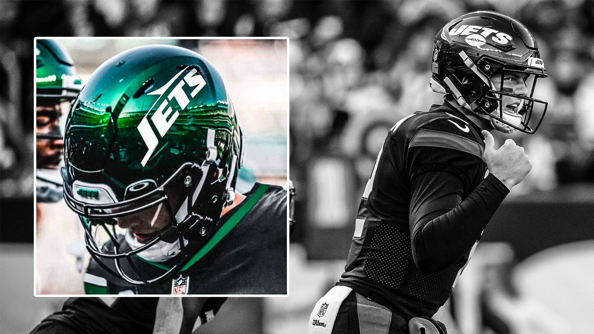Zach Wilson, New York Jets black uniforms, Jets uniform edit