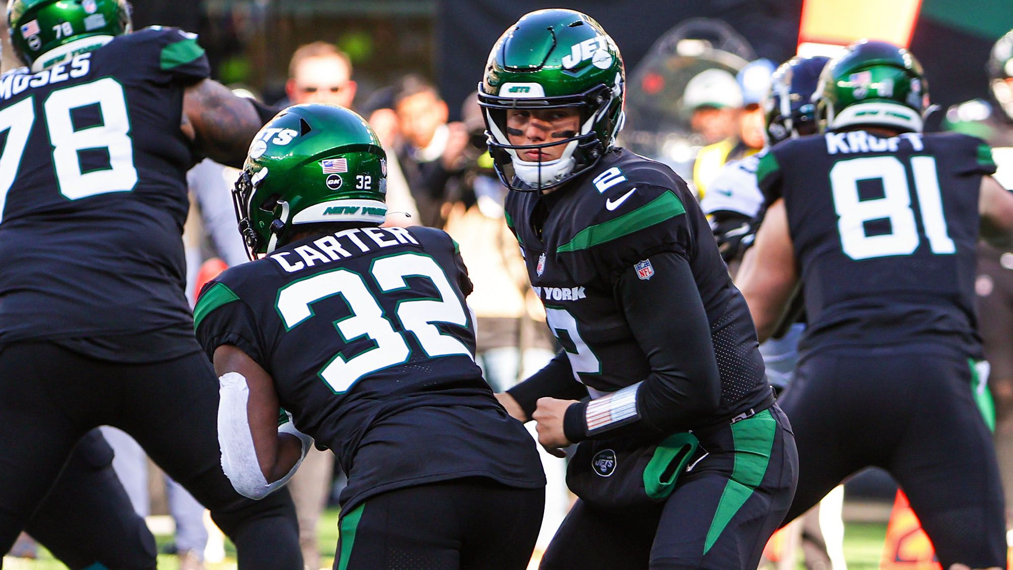 Michael Carter, Zach Wilson, NY Jets