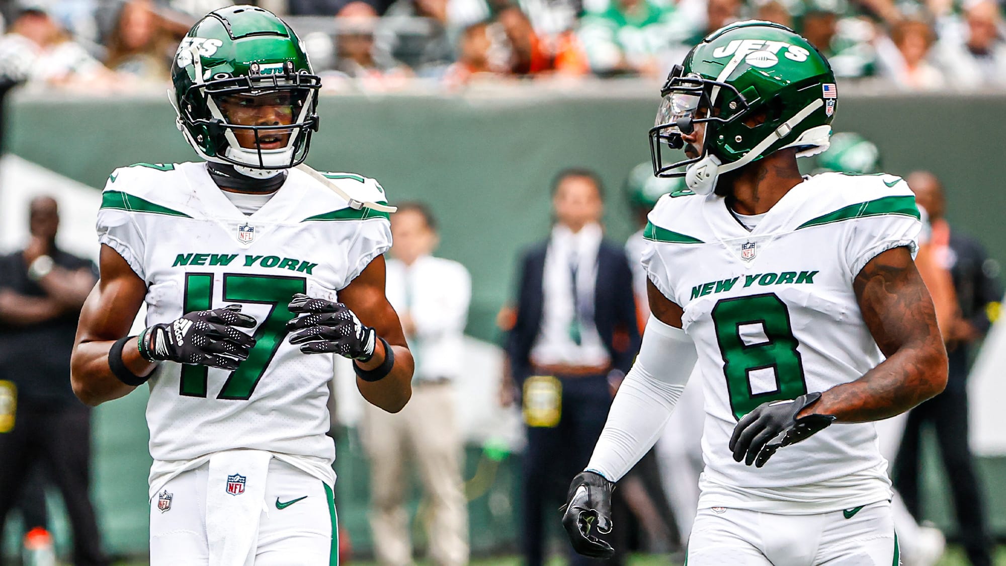 Garrett Wilson, Elijah Moore, NY Jets, Stats, Outside, Slot