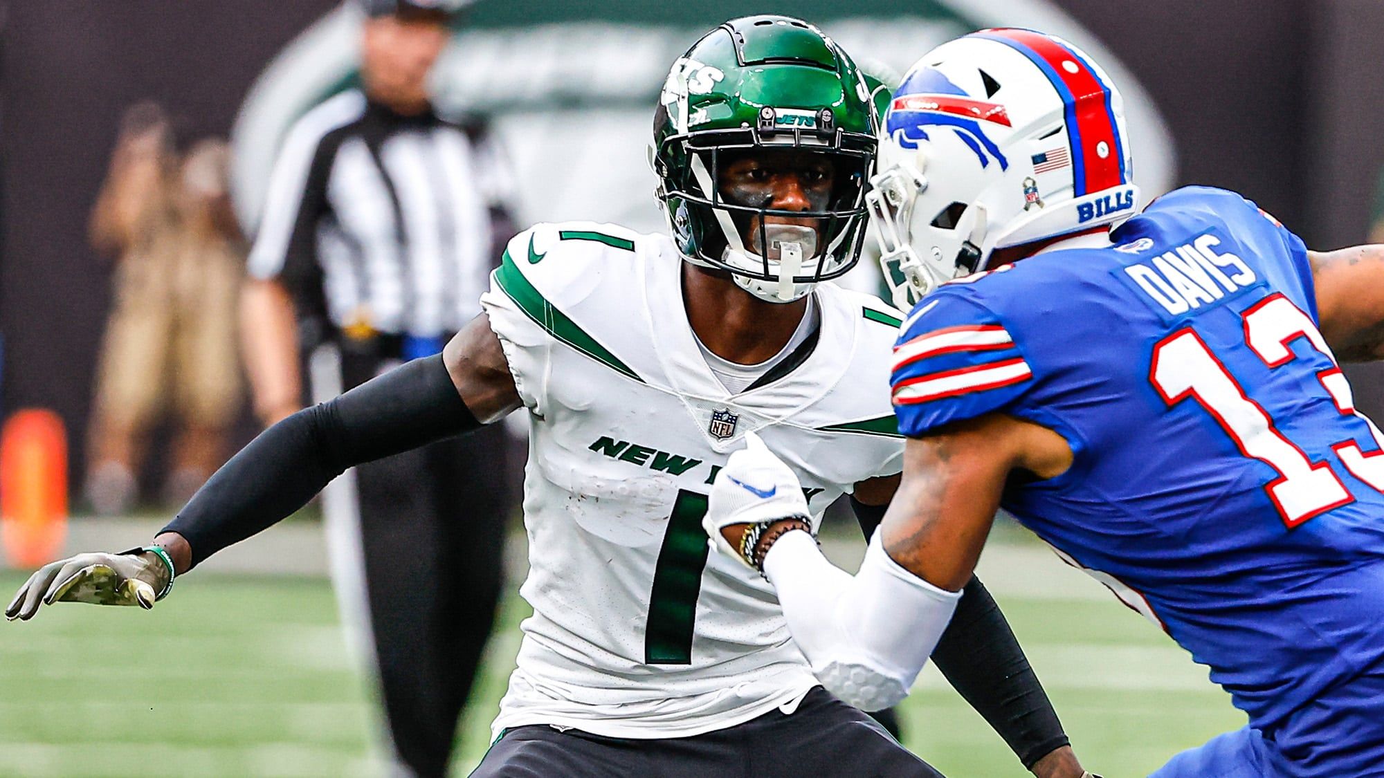 Sauce Gardner, Gabe Davis, NY Jets, Bills, Stats, Coverage