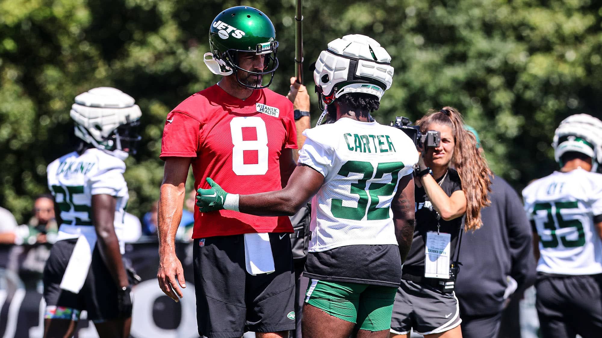 NY Jets, Aaron Rodgers, Michael Carter