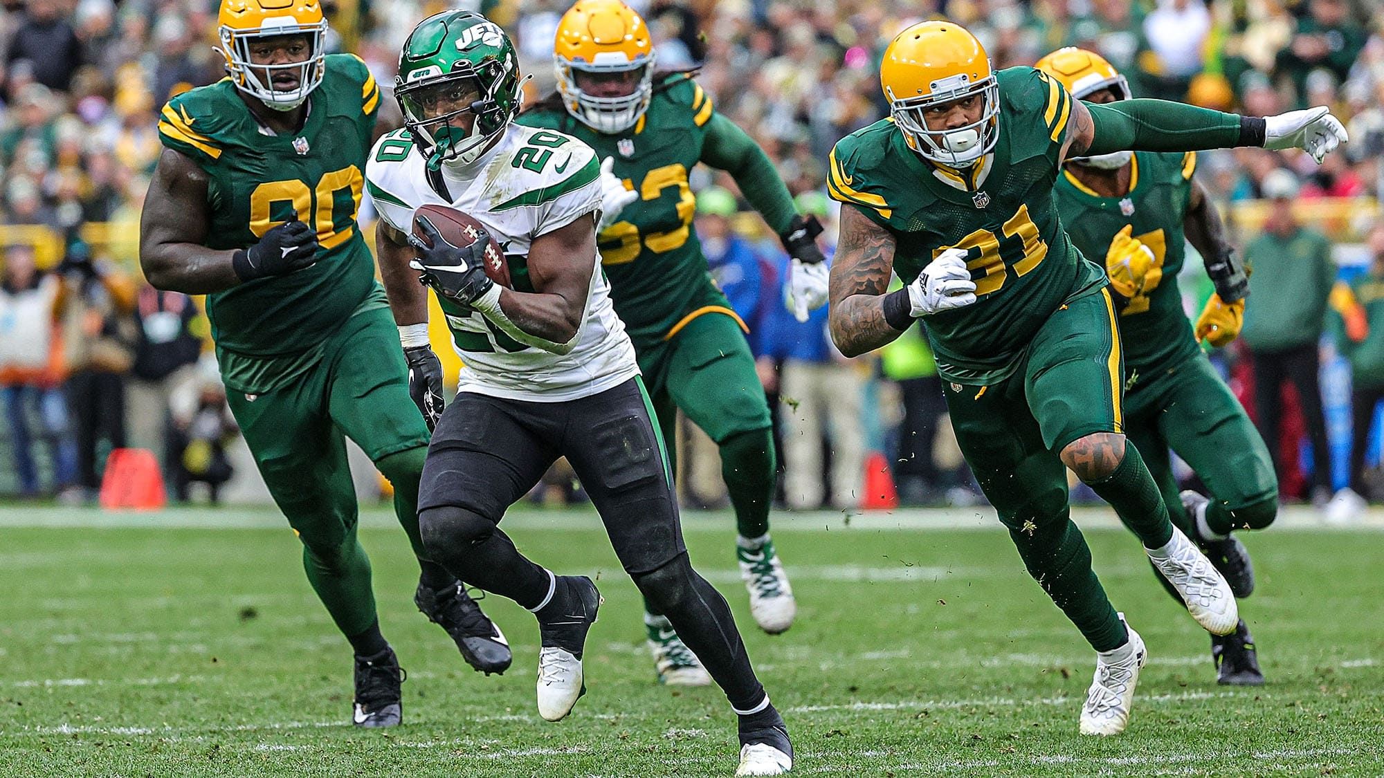 Breece Hall, NY Jets, Aaron Rodgers