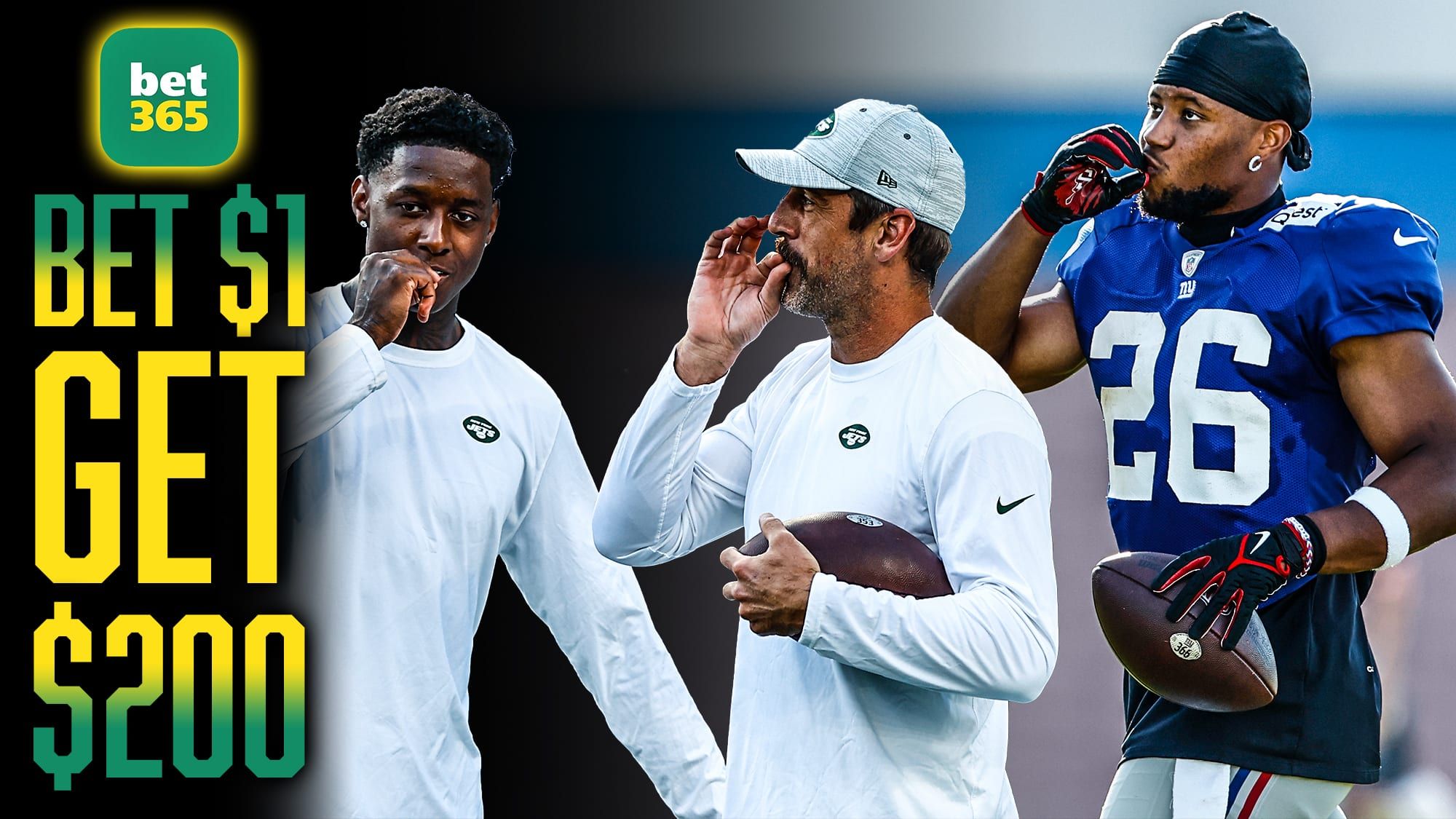 bet365 Promo Code, Bet $1, Get $200 Bonus, NY Jets-Giants Odds