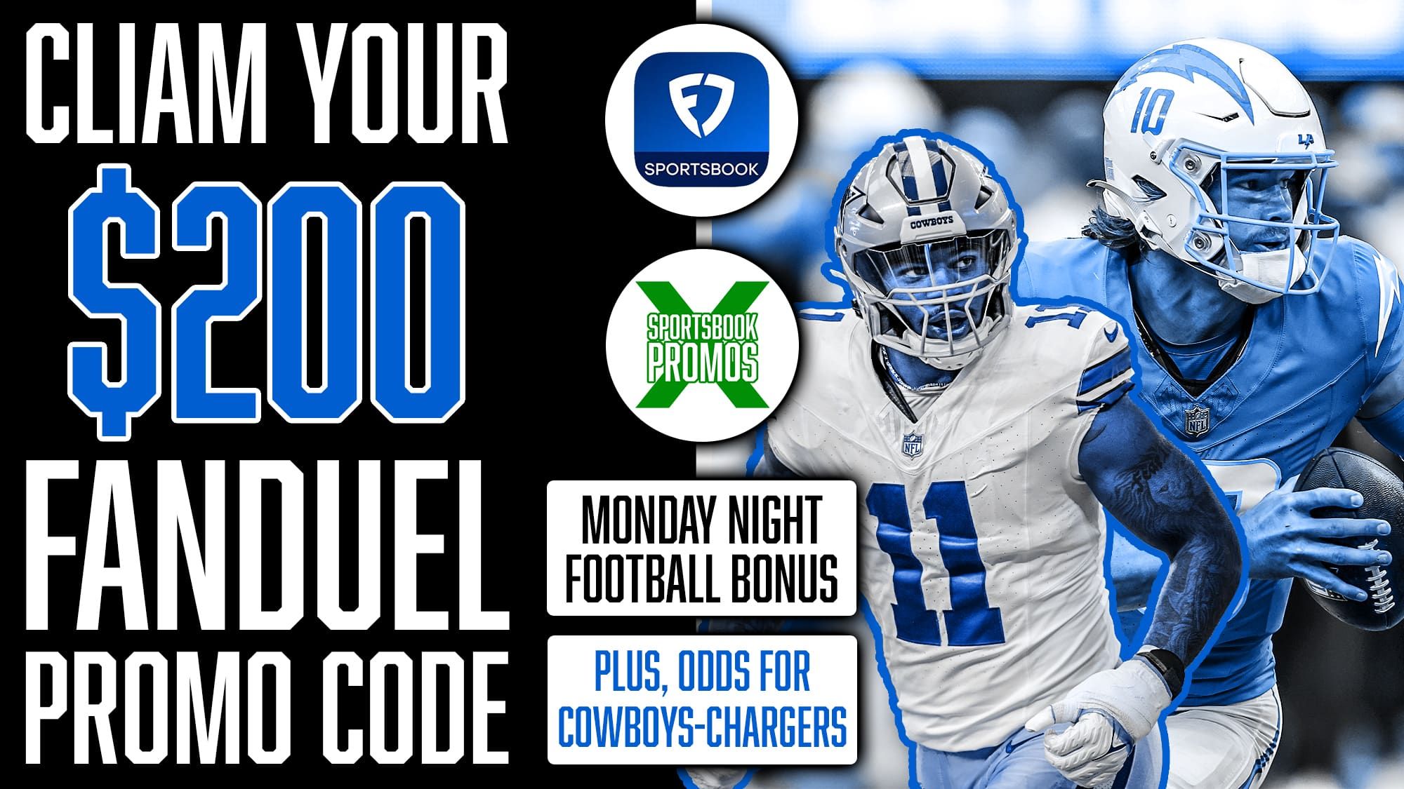 FanDuel Promo Code, Get $200 Instant Bonus, NFL, Dallas Cowboys vs. Los Angeles Chargers