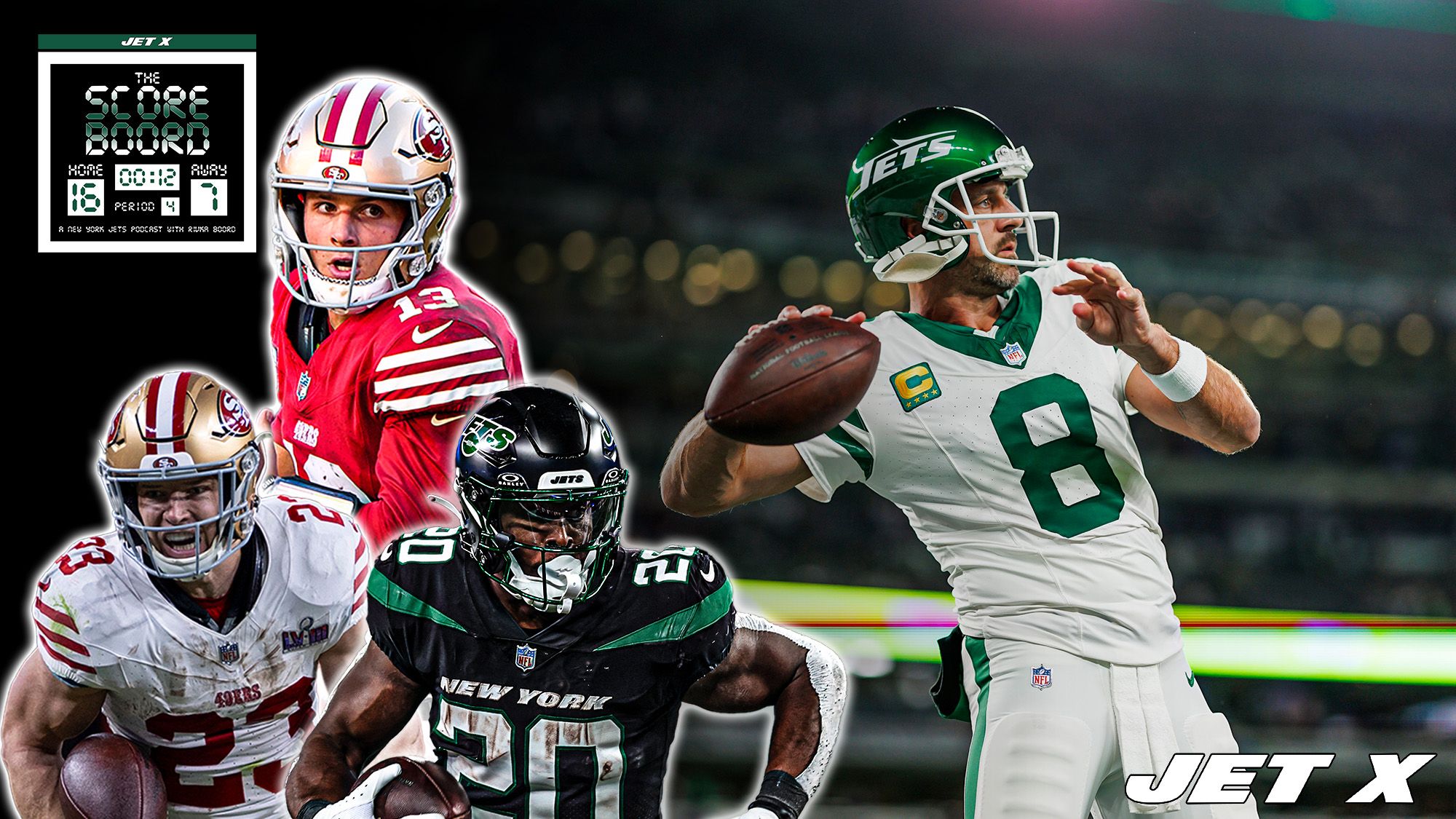 Aaron Rodgers, Breece Hall, Brock Purdy, Christian McCaffrey, New York Jets, San Francisco 49ers, upset