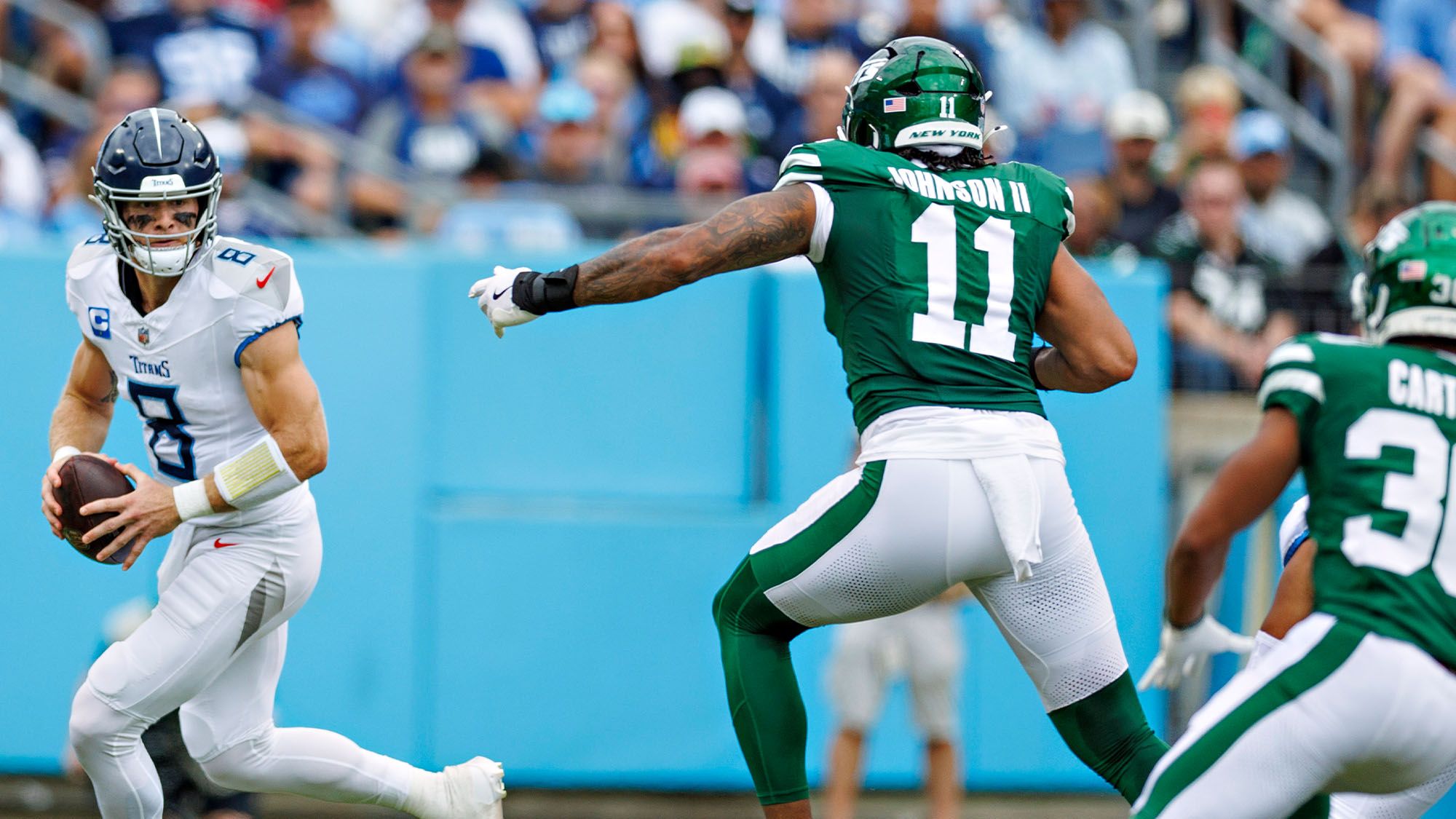 Jermaine Johnson, New York Jets, Tennessee Titans