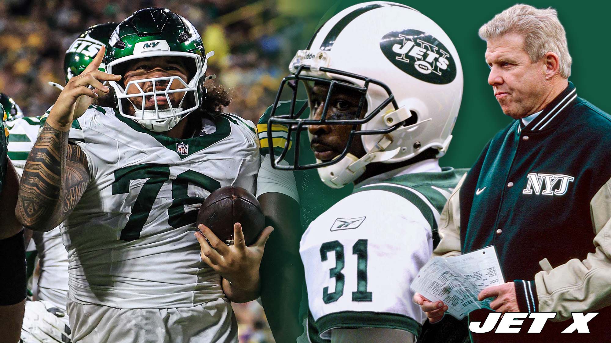 Aaron Glenn, Bill Parcells, Jay Tufele, New York Jets