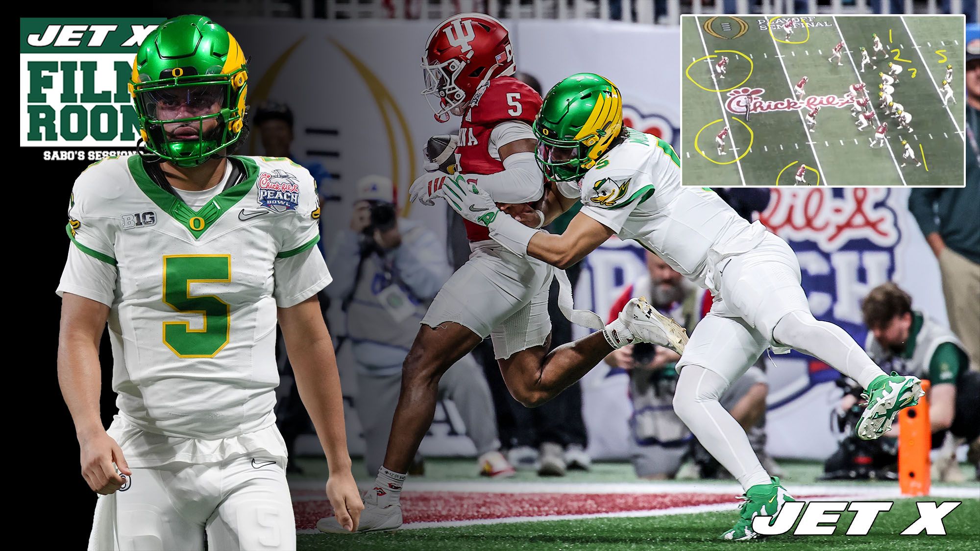 Dante Moore, Peach Bowl Pick-6, NY Jets Draft Film