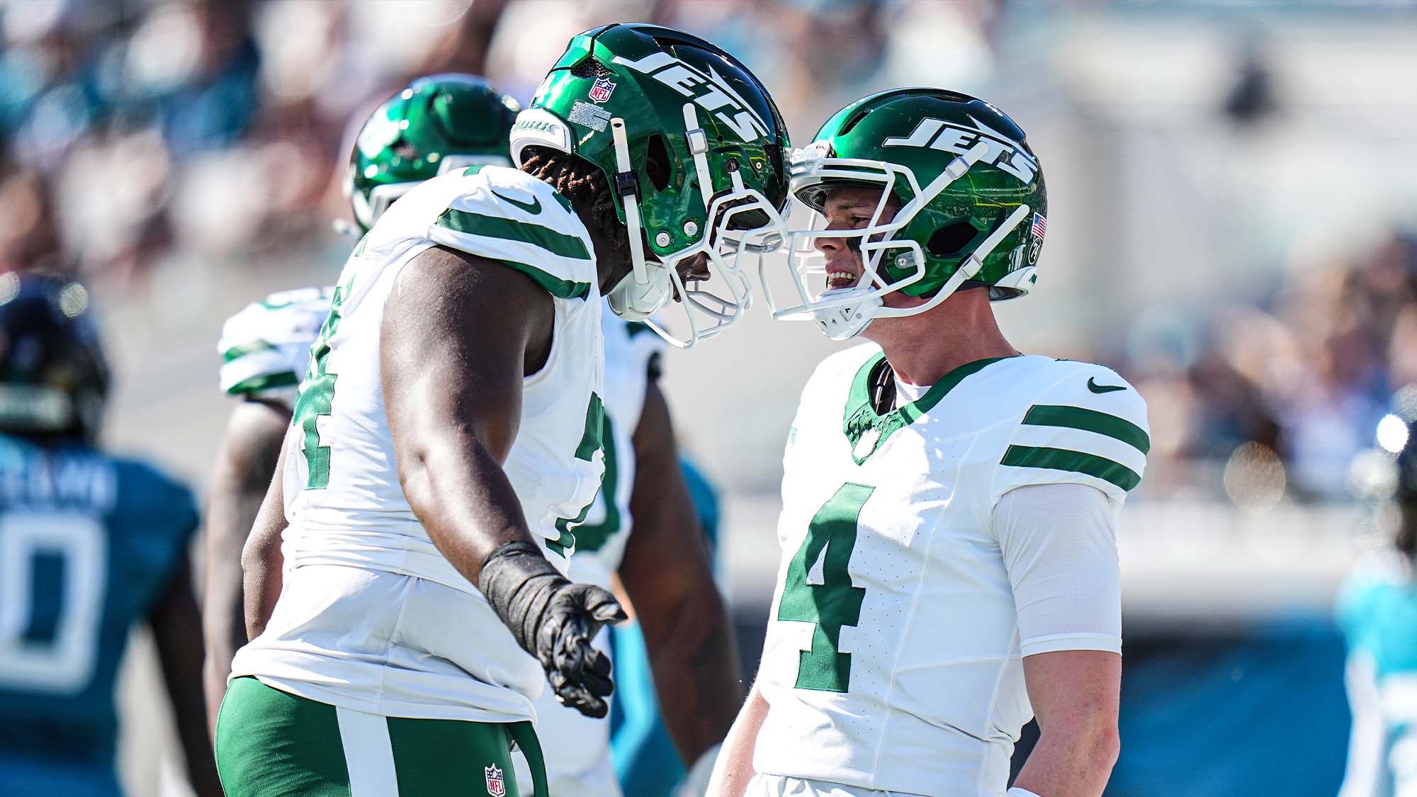 Olu Fashanu, Brady Cook, New York Jets