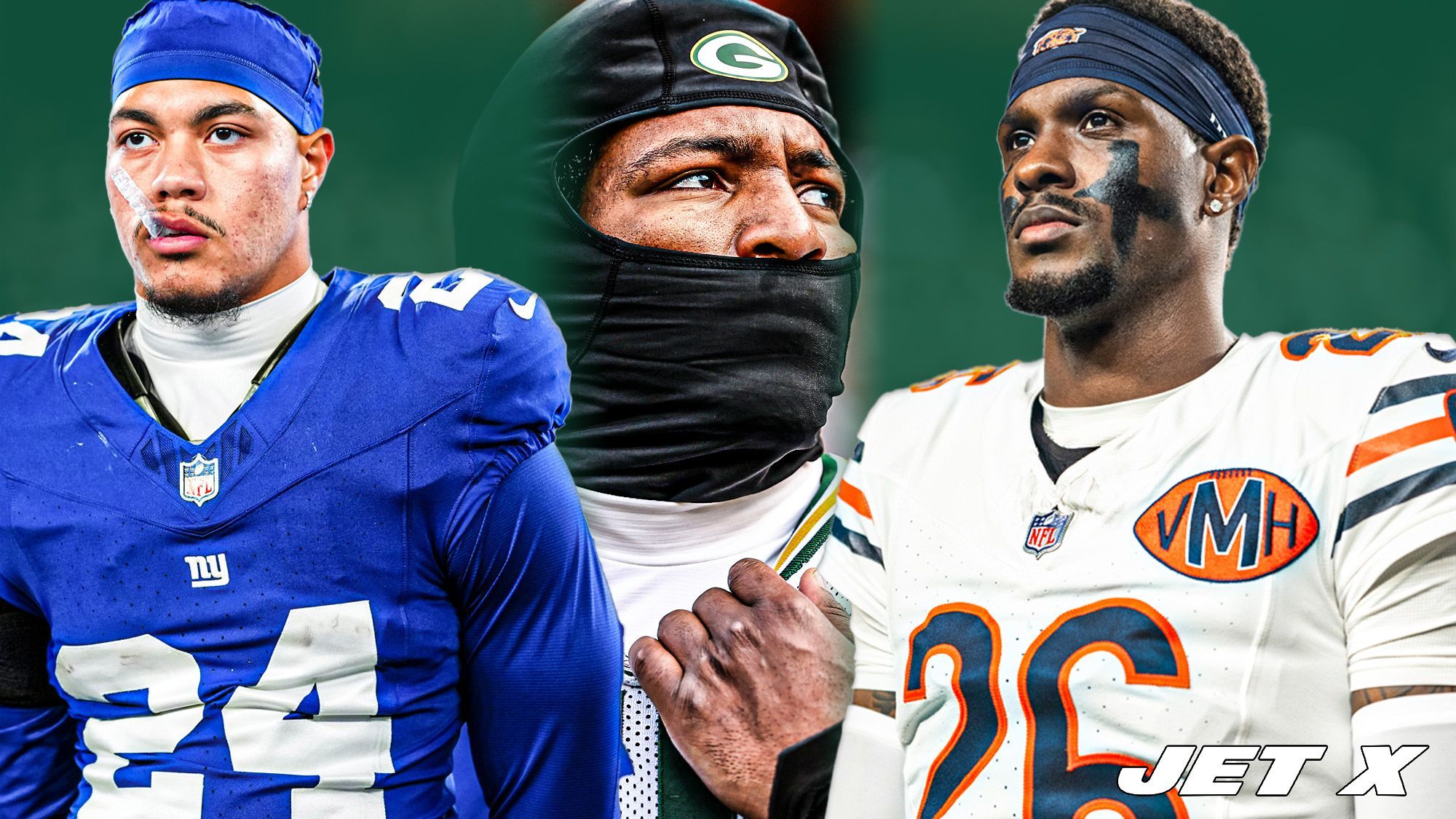 Nahshon Wright, Kingsley Enagbare, Dane Belton, New York Jets, Jet X Graphic