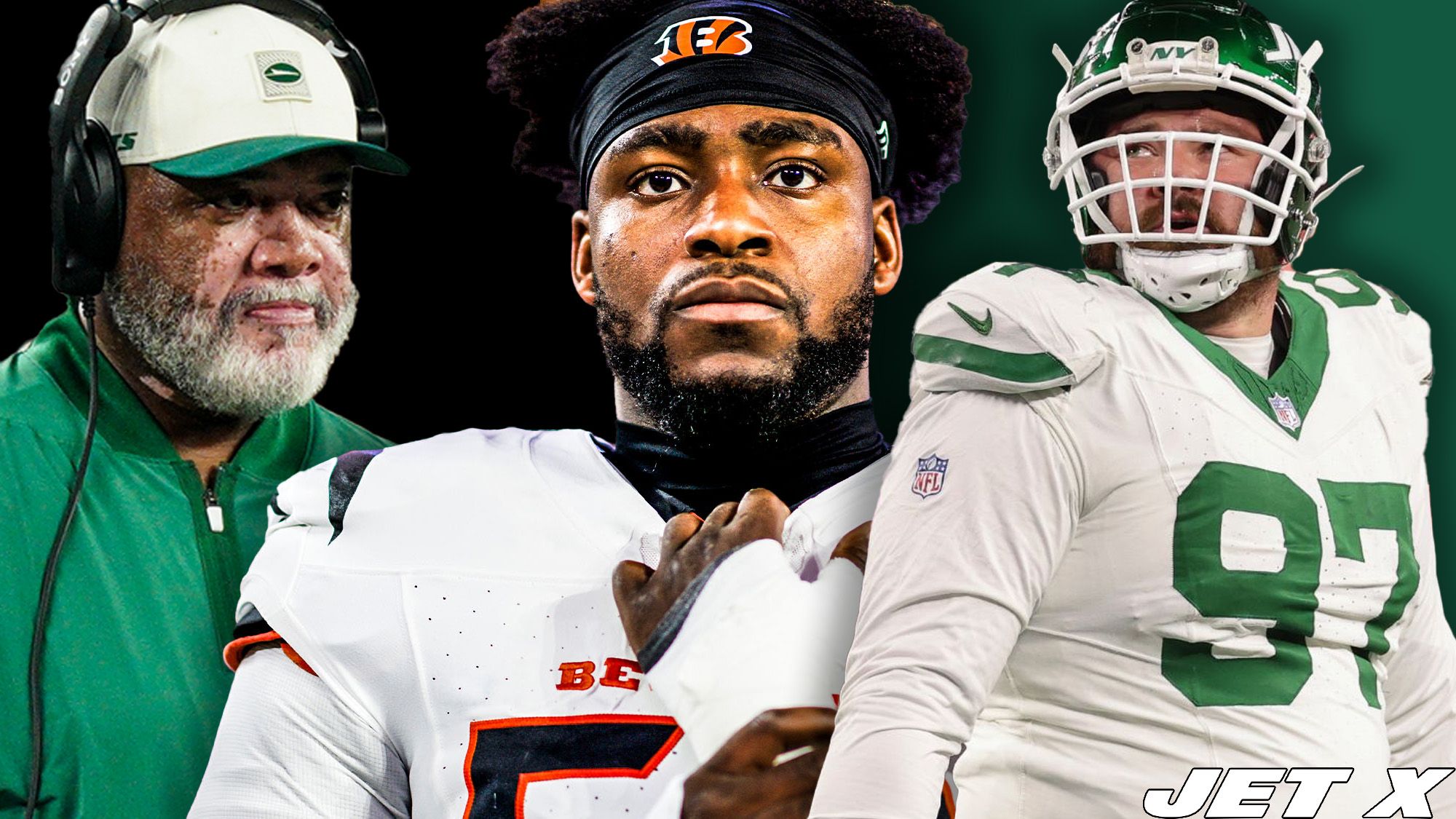 Karl Dunbar, Joseph Ossai, Harrison Phillips, New York Jets, Jet X Graphic