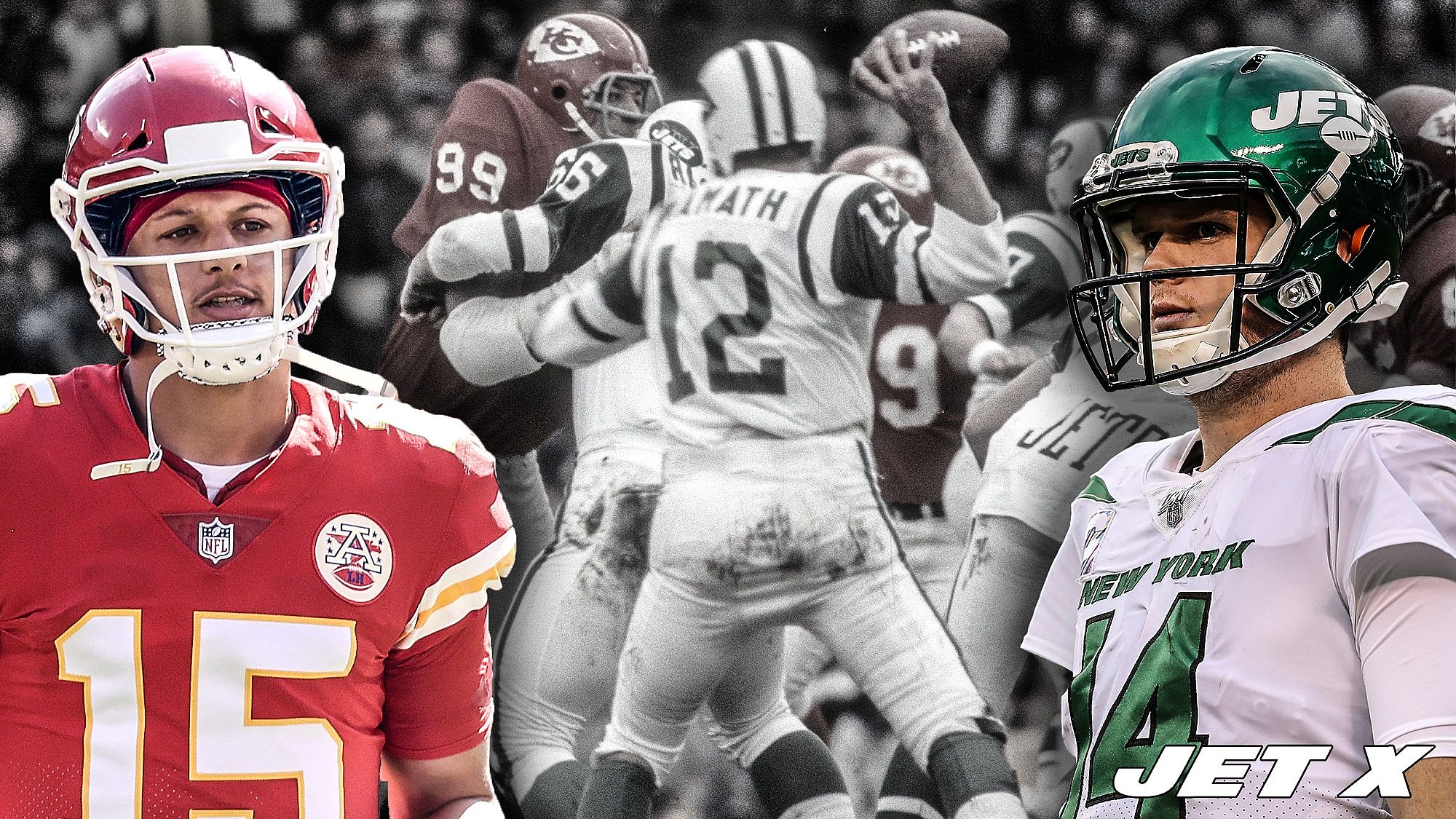 Patrick Mahomes, Sam Darnold, Joe Namath