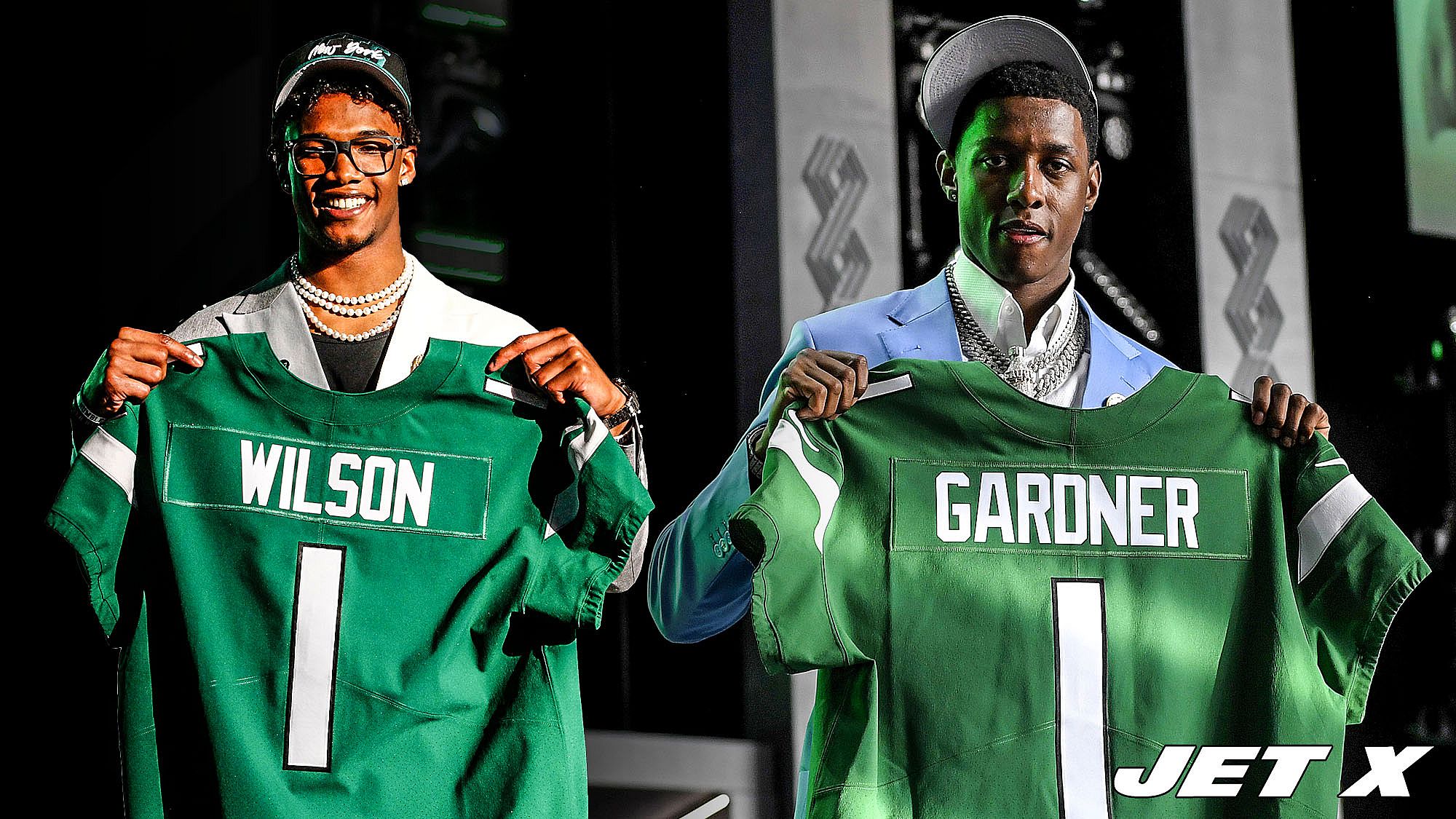 Garrett Wilson, Ahmad "Sauce" Gardner, New York Jets, 2022 NFL draft