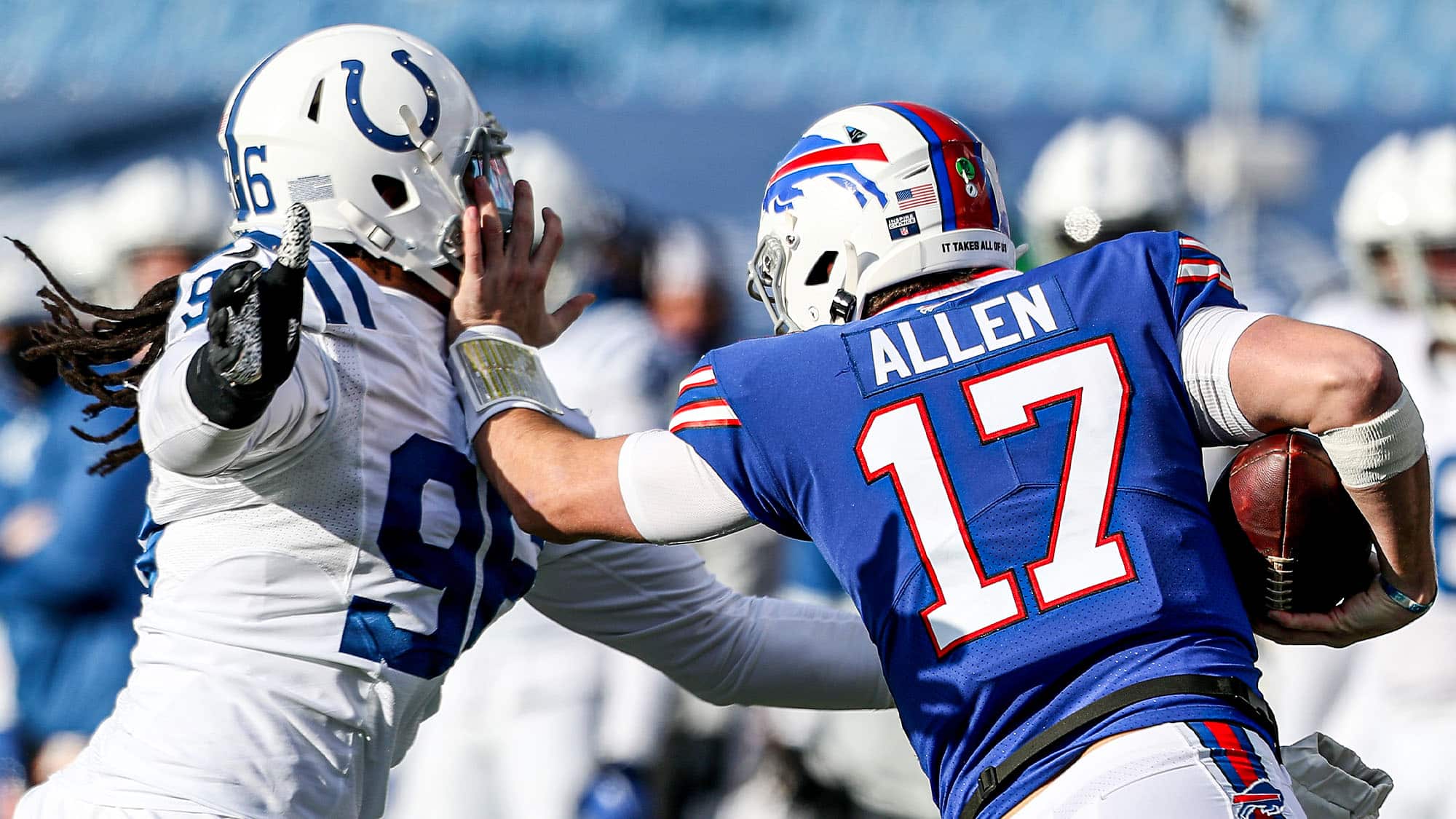 Josh Allen, Bills, QB, Denico Autry Colts