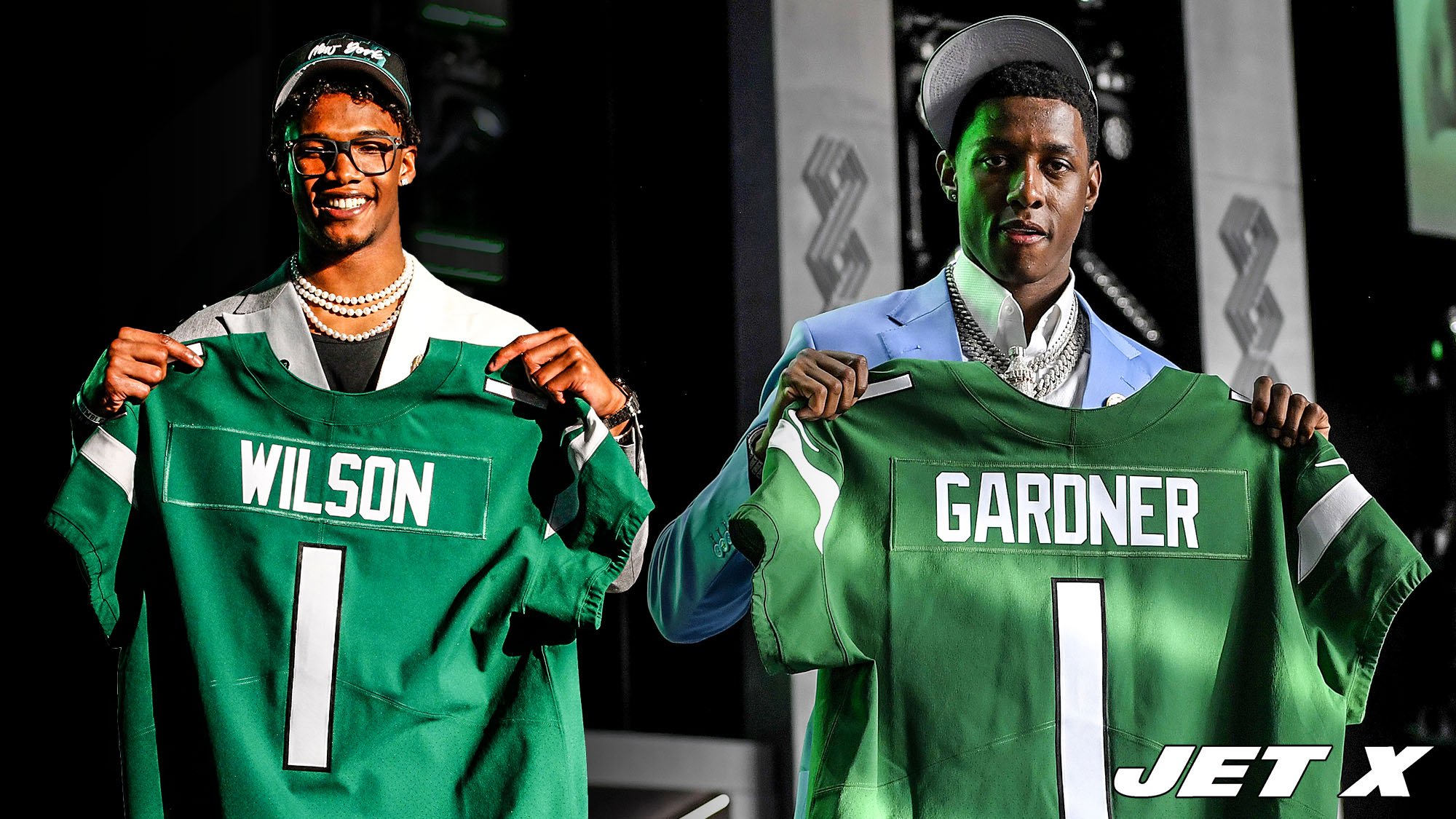 Garrett Wilson, Ahmad "Sauce" Gardner, New York Jets, 2022 NFL draft