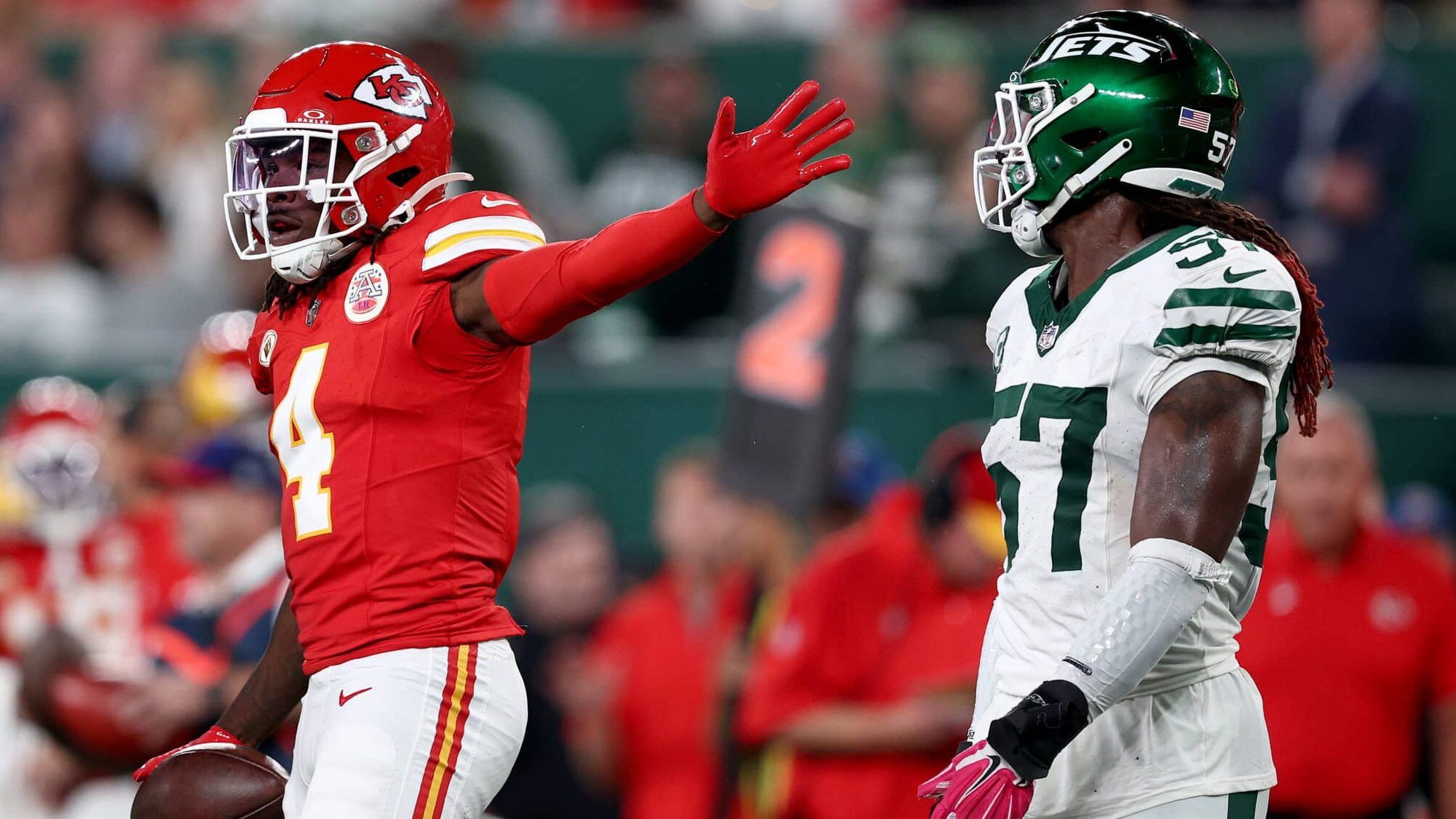 Rashee Rice, C.J. Mosley, Kansas City Chiefs, New York Jets