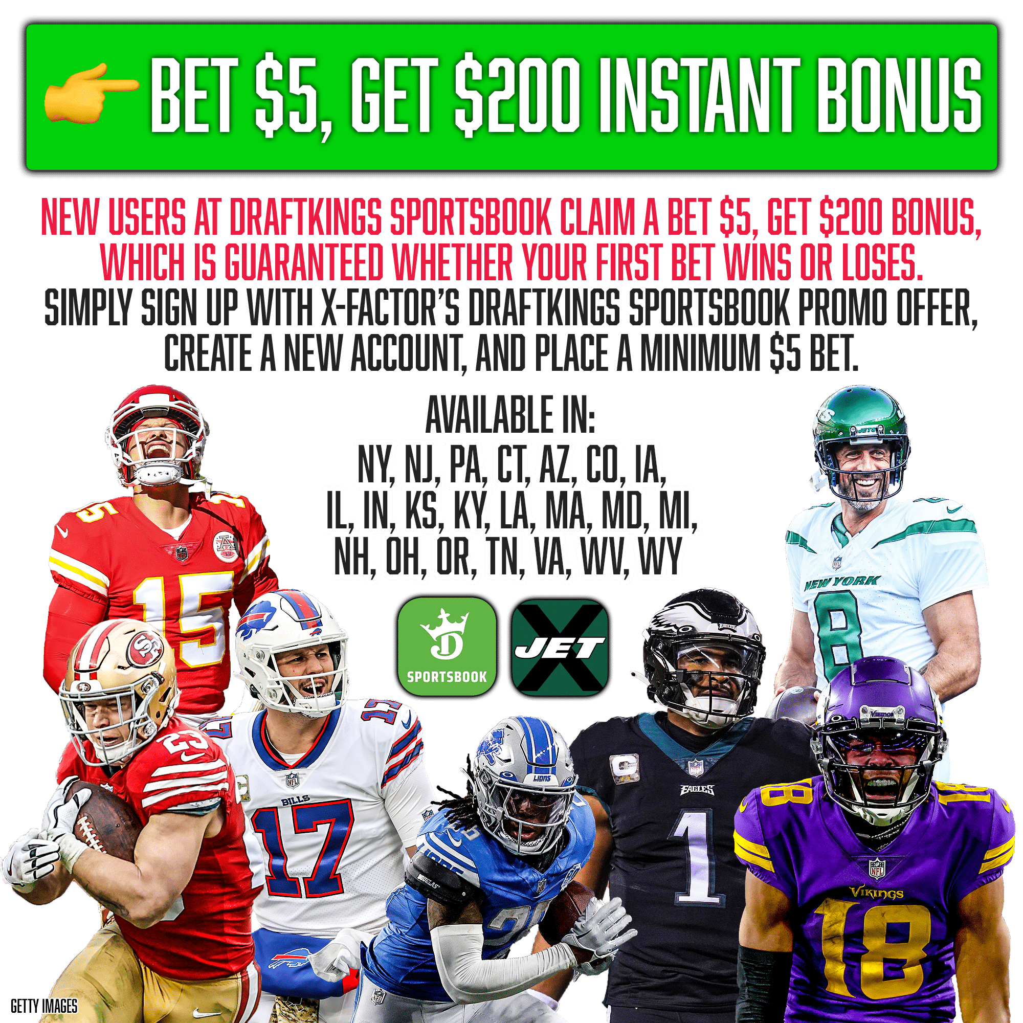 DraftKings Promo Code: Bet $5, Get $200 Instant Sportsbook Bonus, NFL Week 1