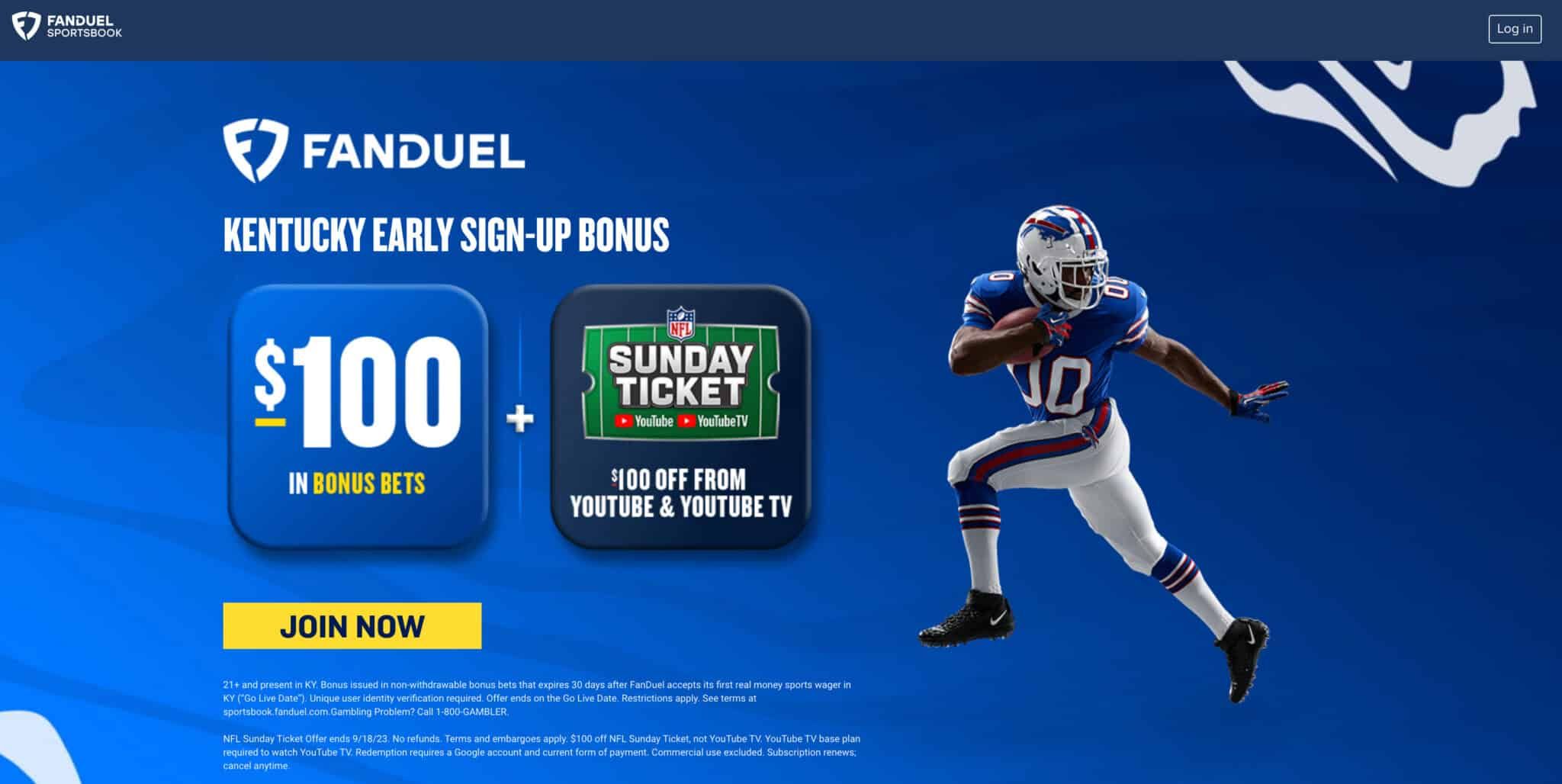 FanDuel Kentucky Pre-Registration Bonus, Landing Page