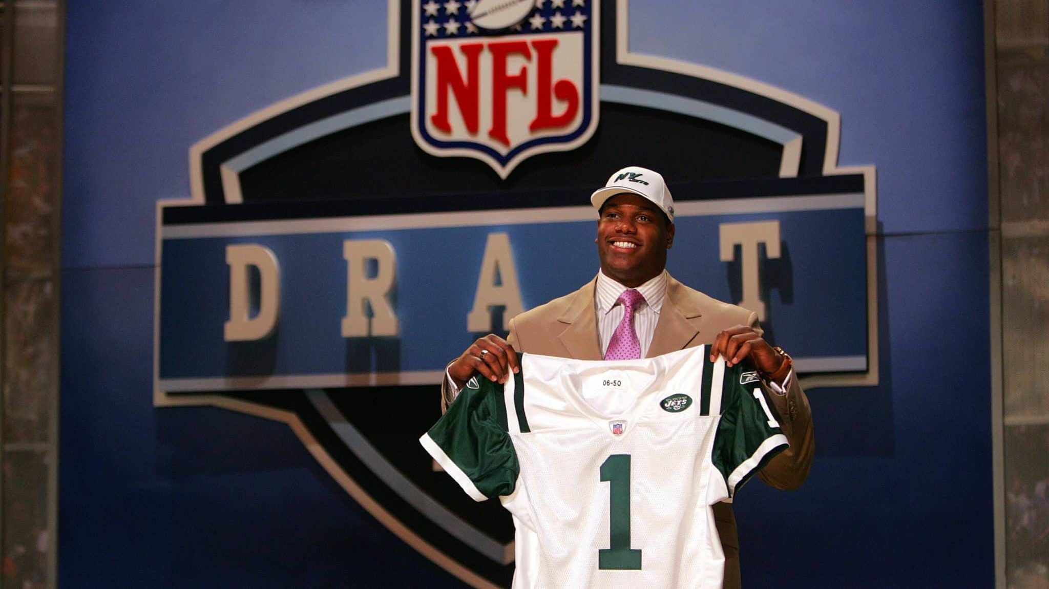 NEW YORK - APRIL 29: D'Brickashaw Ferguson was selected fourth overall by the New York Jets at the 2006 NFL Draft on April 29, 2006 at Radio City in New York City.