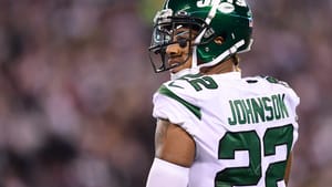 EAST RUTHERFORD, NEW JERSEY - OCTOBER 13: Trumaine Johnson #22 of the New York Jets reacts against the Dallas Cowboys at MetLife Stadium on October 13, 2019 in East Rutherford, New Jersey.