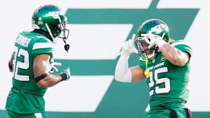 EAST RUTHERFORD, NEW JERSEY - DECEMBER 27: Jamison Crowder #82 celebrates his touchdown with teammate Ty Johnson #25 of the New York Jets in the third quarter against the Cleveland Browns at MetLife Stadium on December 27, 2020 in East Rutherford, New Jersey.