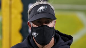 GREEN BAY, WISCONSIN - DECEMBER 06: Head coach Doug Pederson of the Philadelphia Eagles walks off the field after losing to the Green Bay Packers 30-16 at Lambeau Field on December 06, 2020 in Green Bay, Wisconsin.