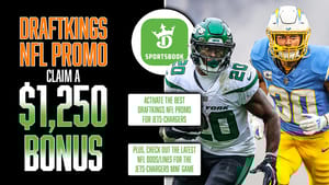 DraftKings NFL Promo, Claim $1,250 Bonus, MNF, New York Jets, Los Angeles Chargers, Odds