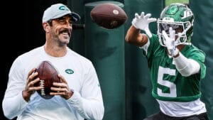 Aaron Rodgers, Garrett Wilson, New York Jets, Training Camp
