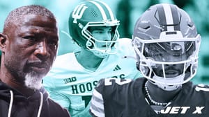 Aaron Glenn, New York Jets, Fernando Mendoza, Shedeur Sanders, Getty Images, Jet X Graphic